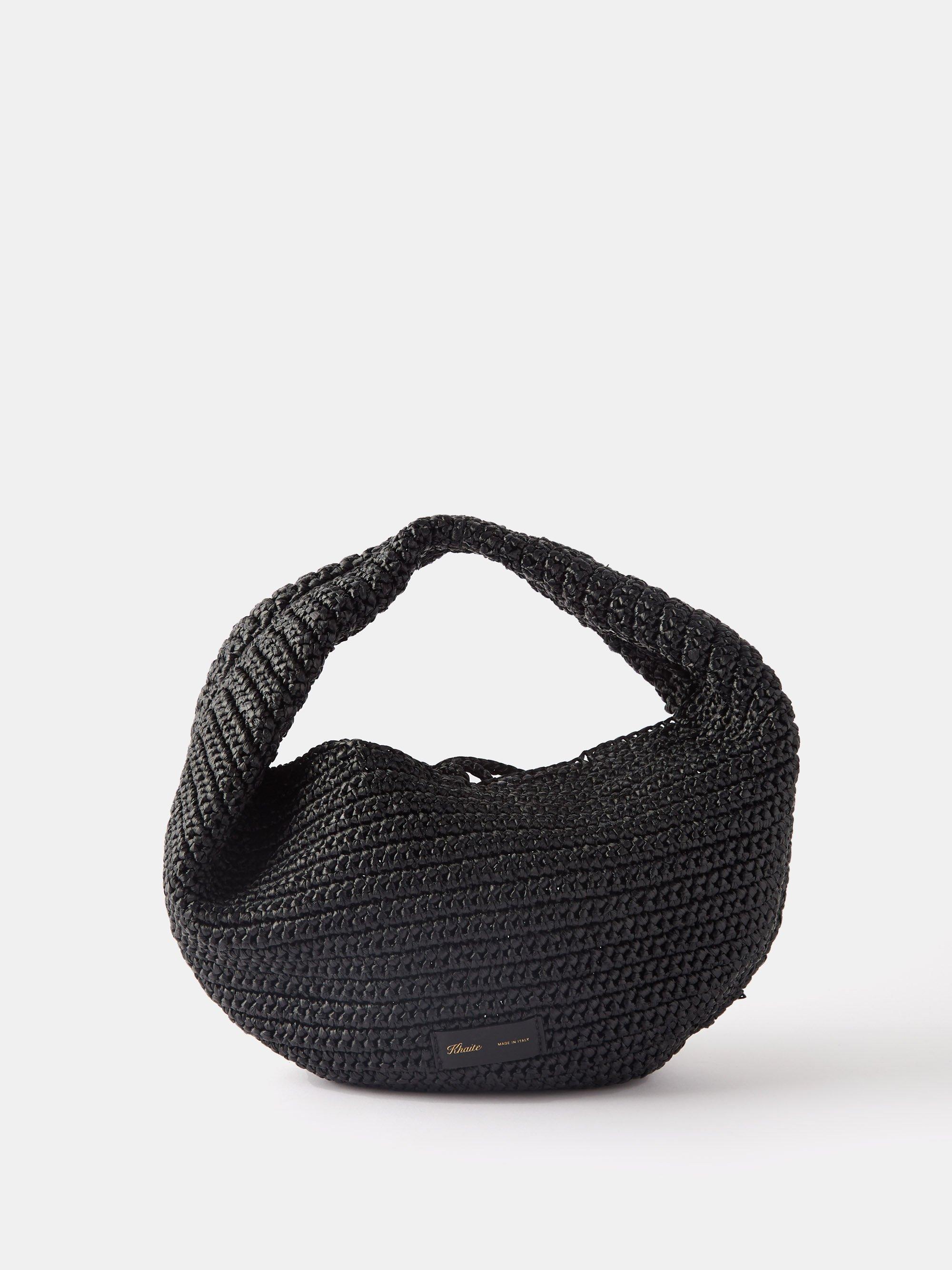 Khaite Olivia Medium Faux-raffia Shoulder Bag in Black | Lyst