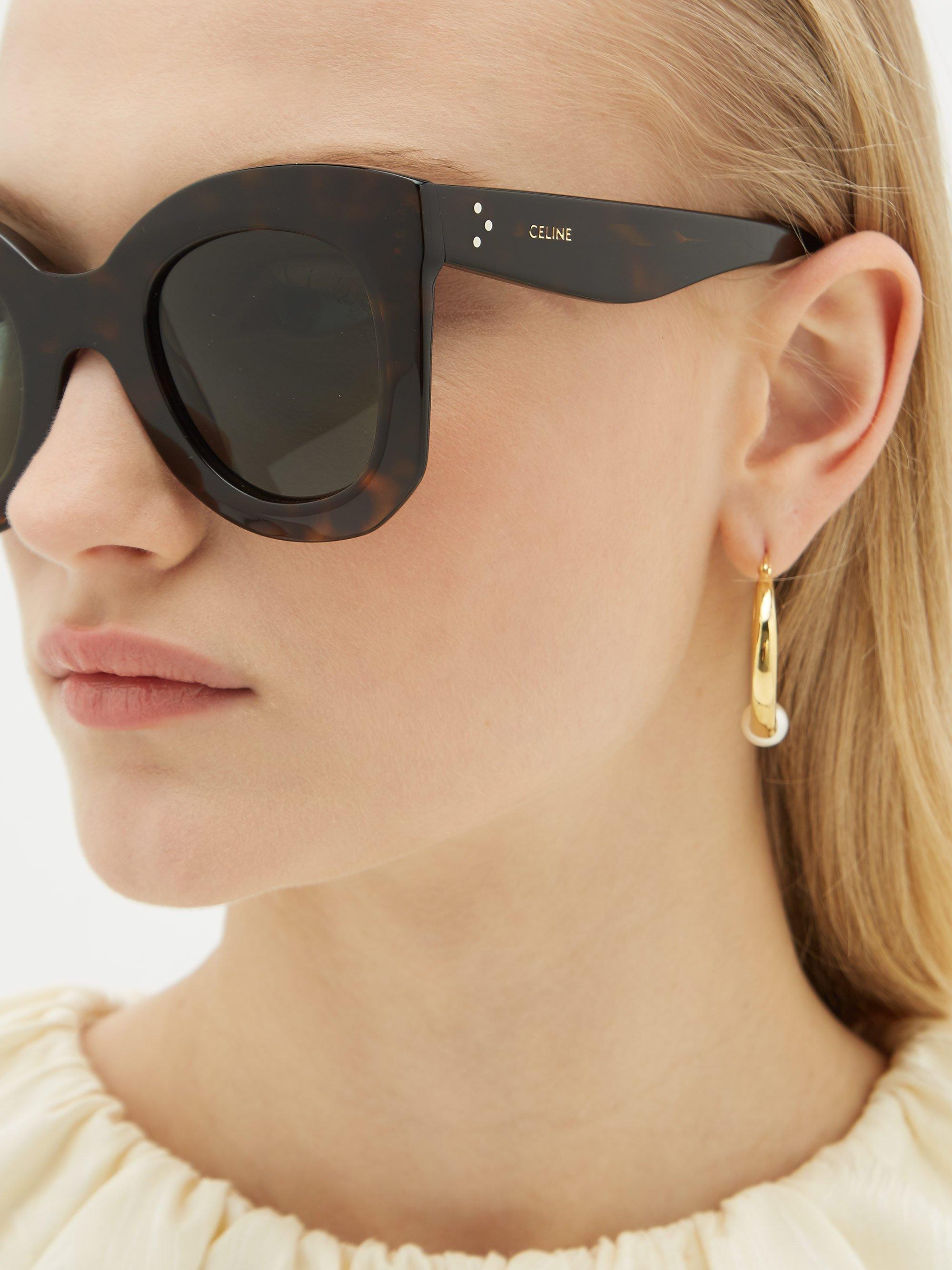 Loewe Curved Logo Round Acetate Sunglasses