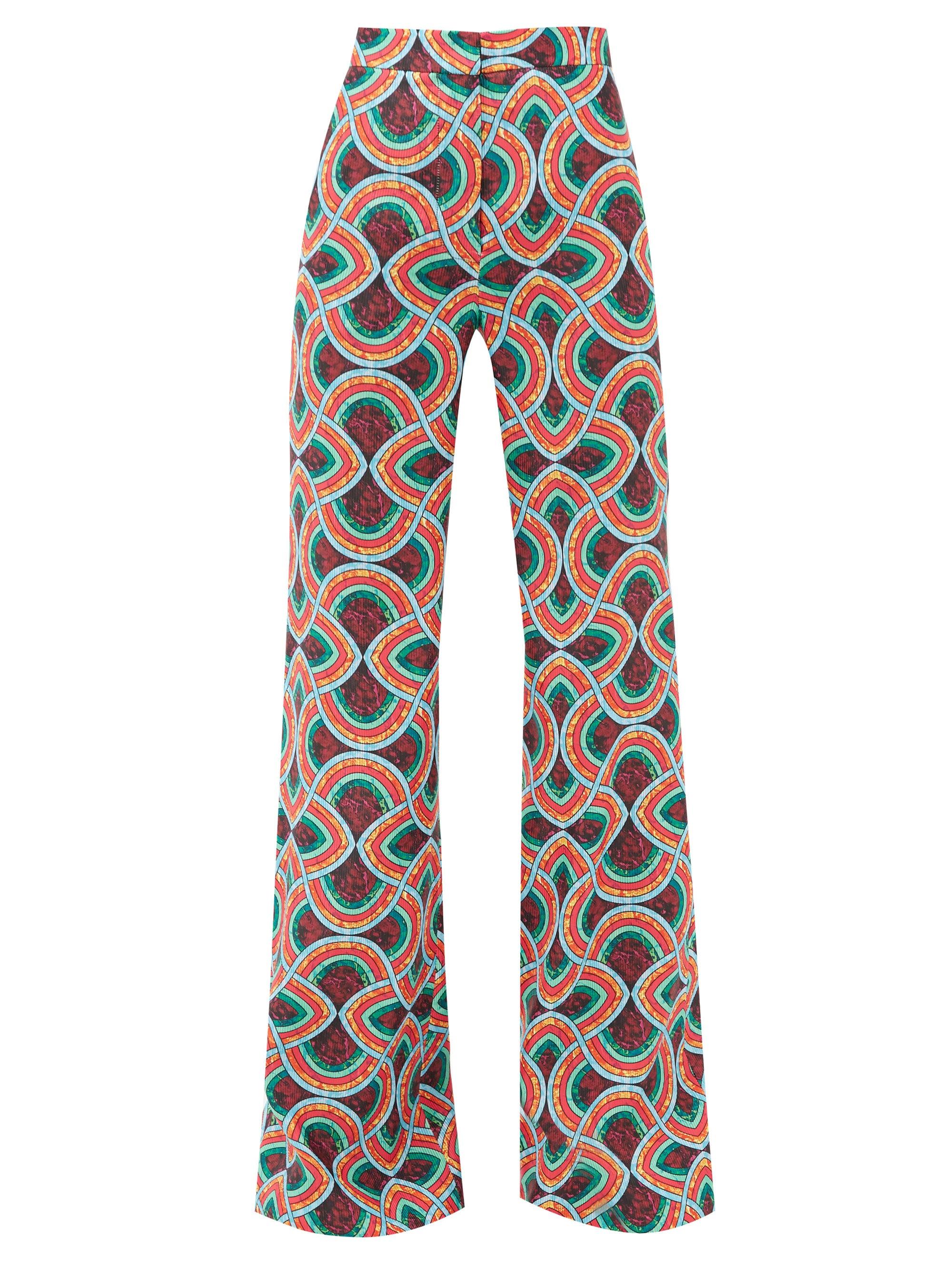 Halpern Marble-print High-rise Satin 