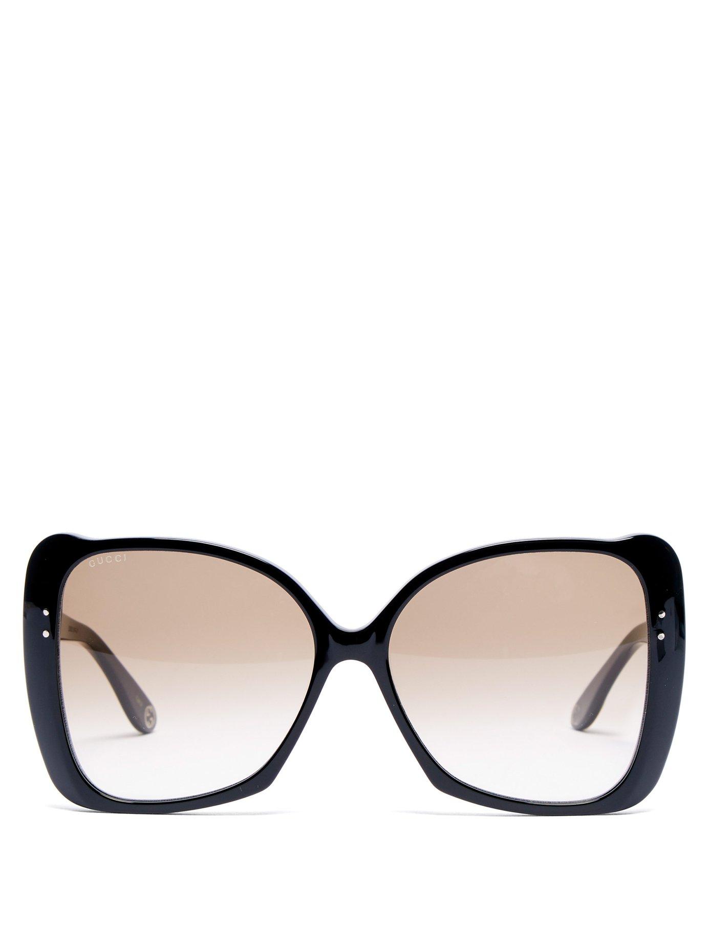 Gucci Butterfly Acetate Sunglasses in Black Lyst