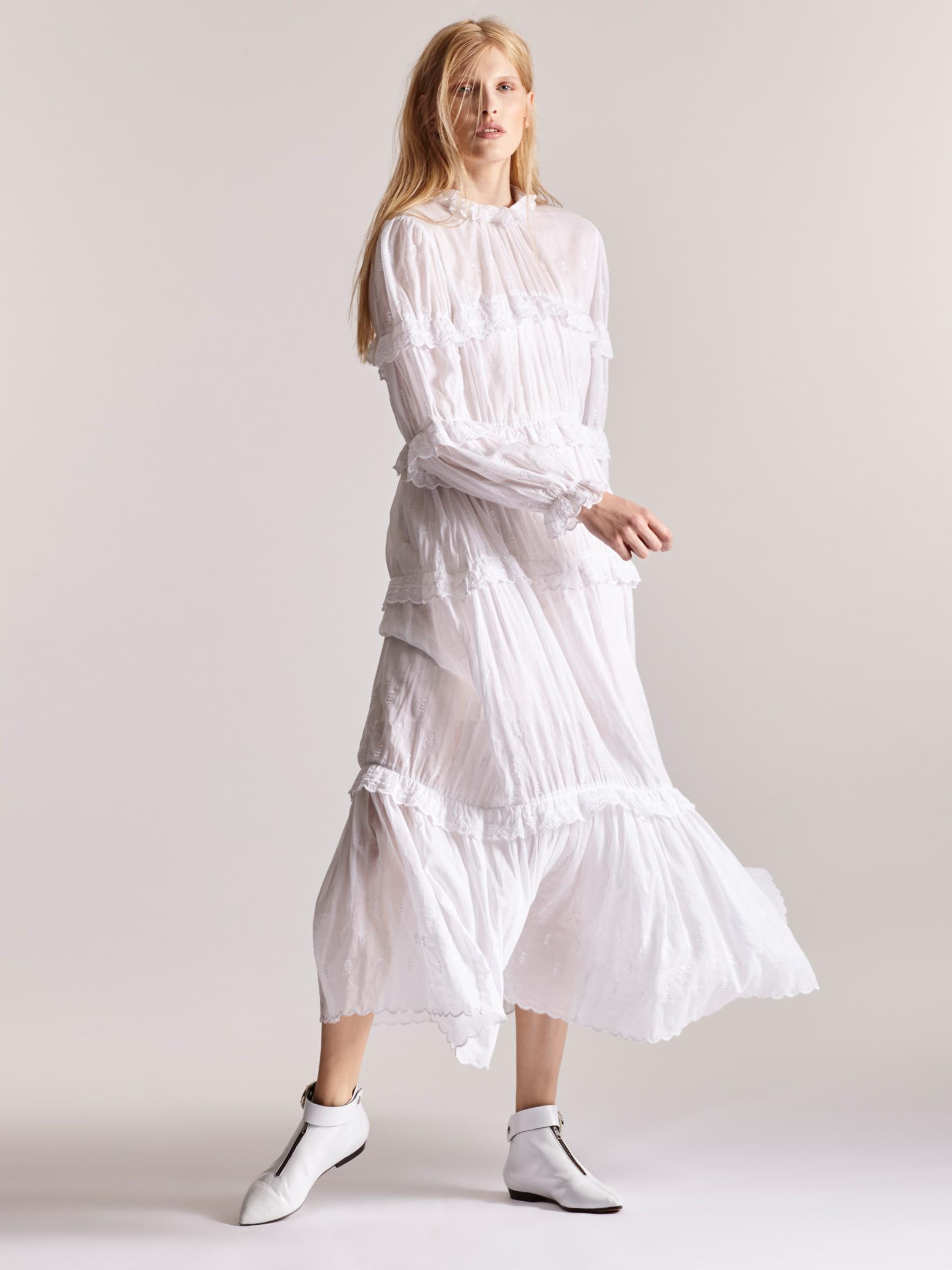 Étoile Isabel Marant Cotton Yukio Tiered Maxi Dress in White - Lyst
