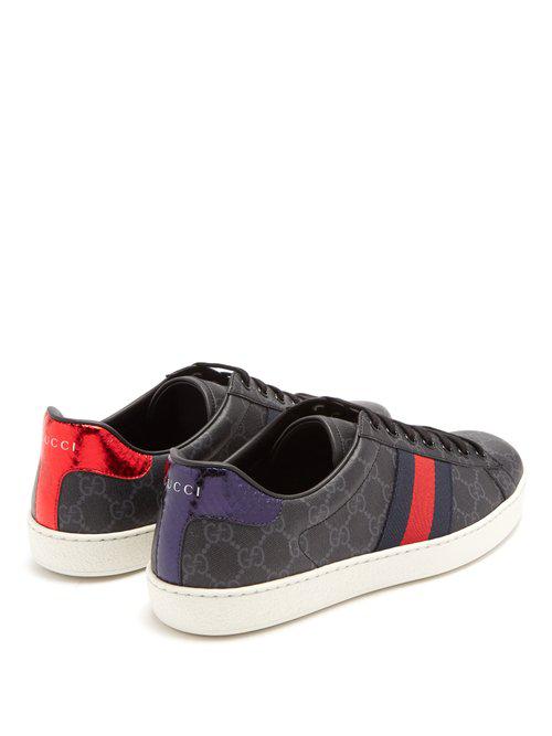 Gucci New Ace GG Tiger Canvas Trainers in Black for Men - Save 38% - Lyst