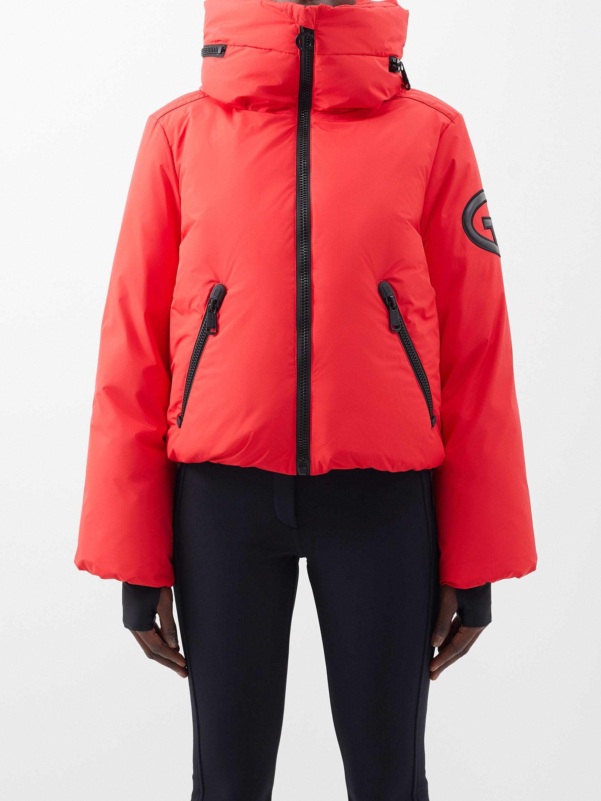 Goldbergh Porter Hooded Down Short Ski Jacket in Red Lyst