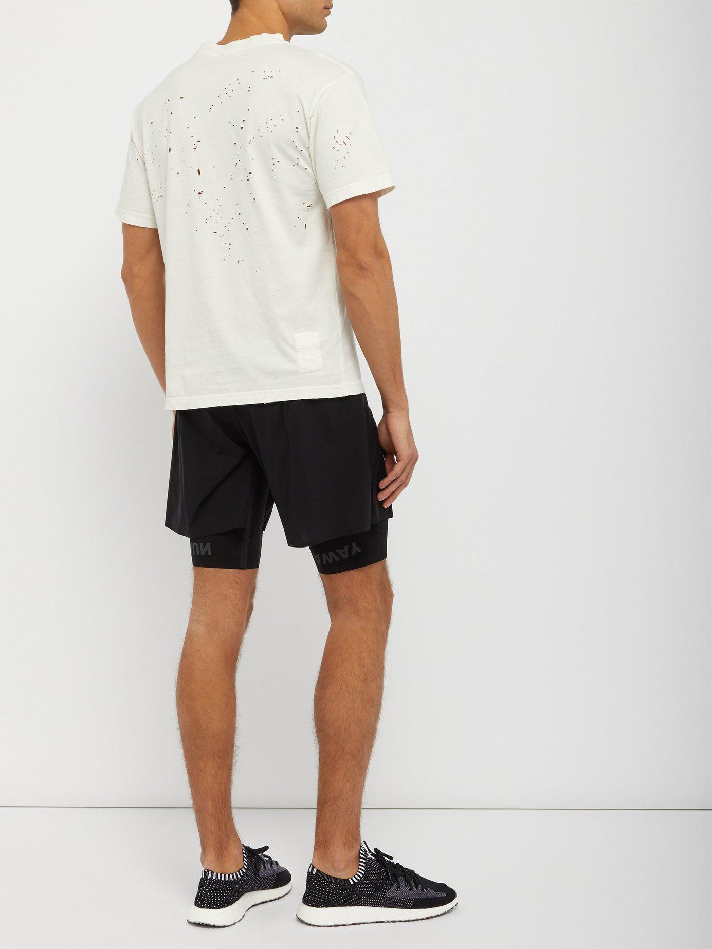 Satisfy Silk Justice Trail Double Layer Running Shorts in Black for Men