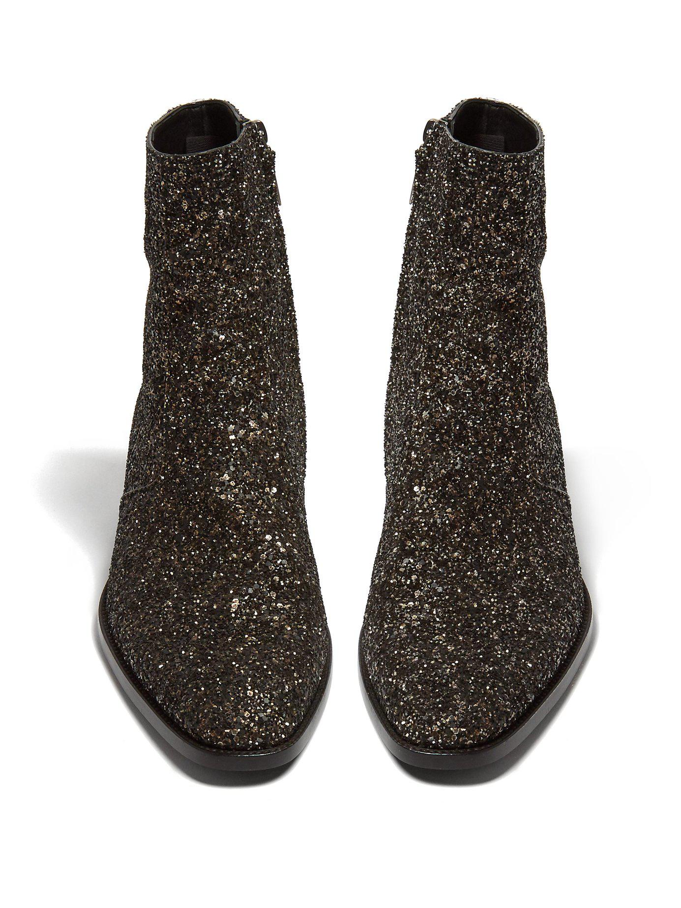 Bezet Paine Gillic Leesbaarheid Saint Laurent Wyatt Glitter Chelsea Boots in Black for Men | Lyst