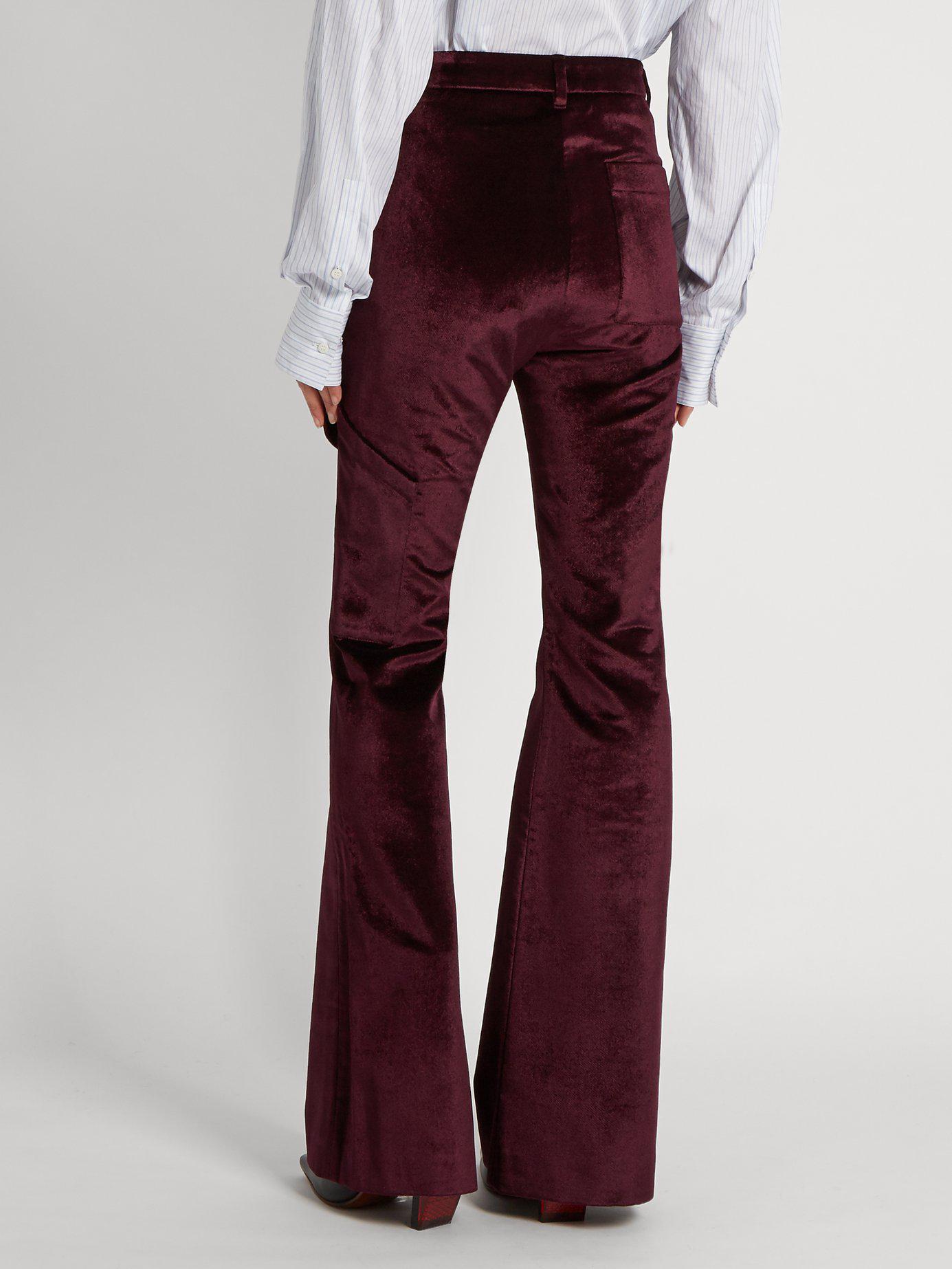 Vetements Flared Velvet Trousers in 