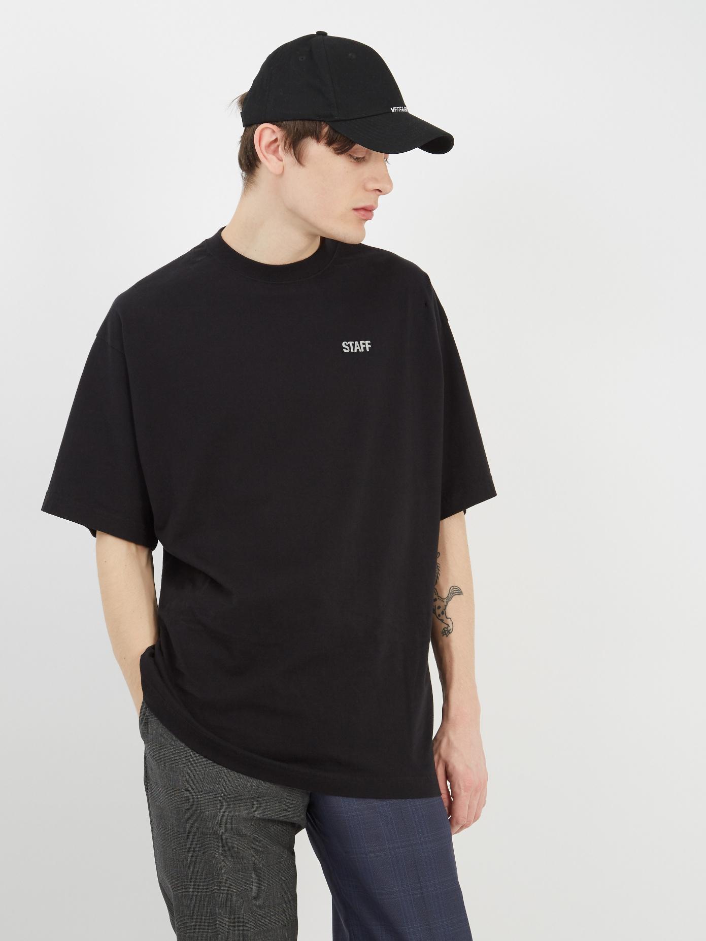 Vetements Staff-print Oversized T-shirt in Black for Men | Lyst