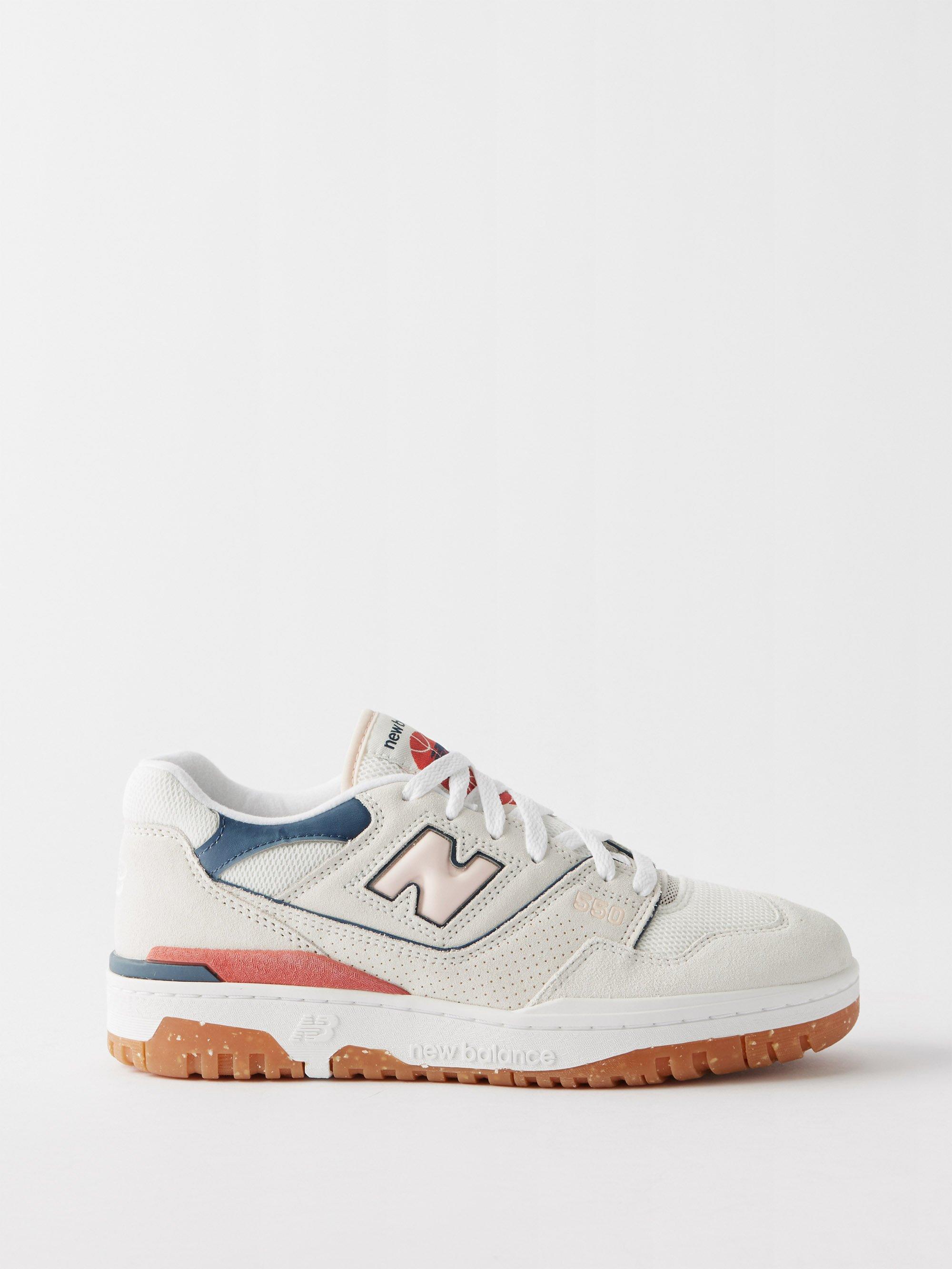 New Balance 550 Suede And Mesh Trainers in White Lyst Canada