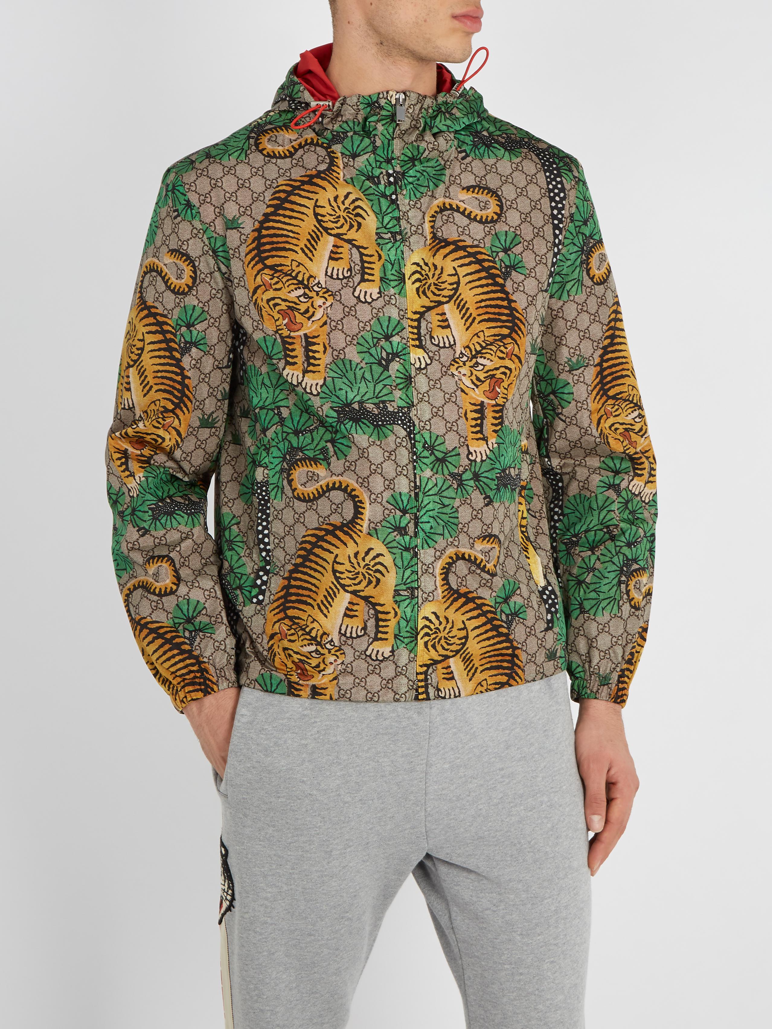 Gucci Bengal Tiger Print Jacket in Green for Men | Lyst UK