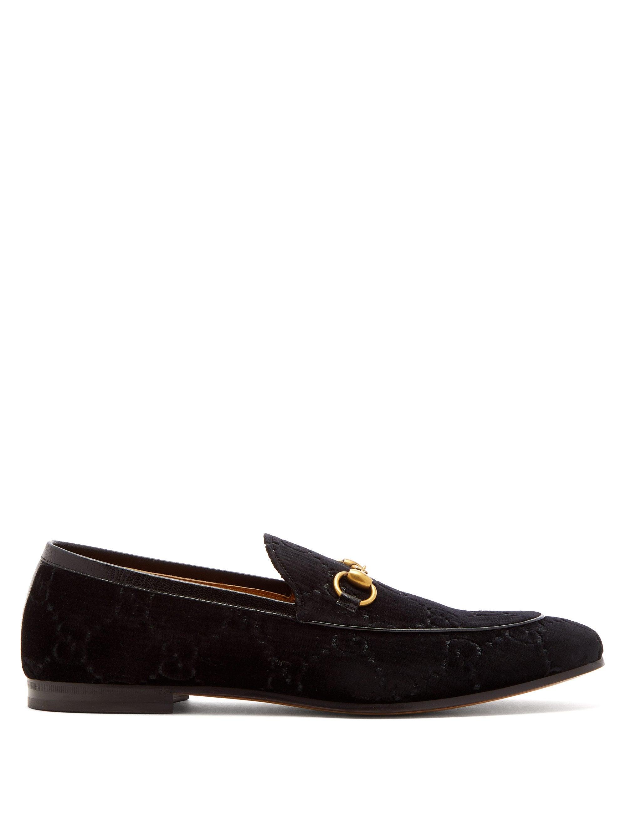 Gucci Jordaan Velvet Loafers in Black for Men - Save 6% - Lyst