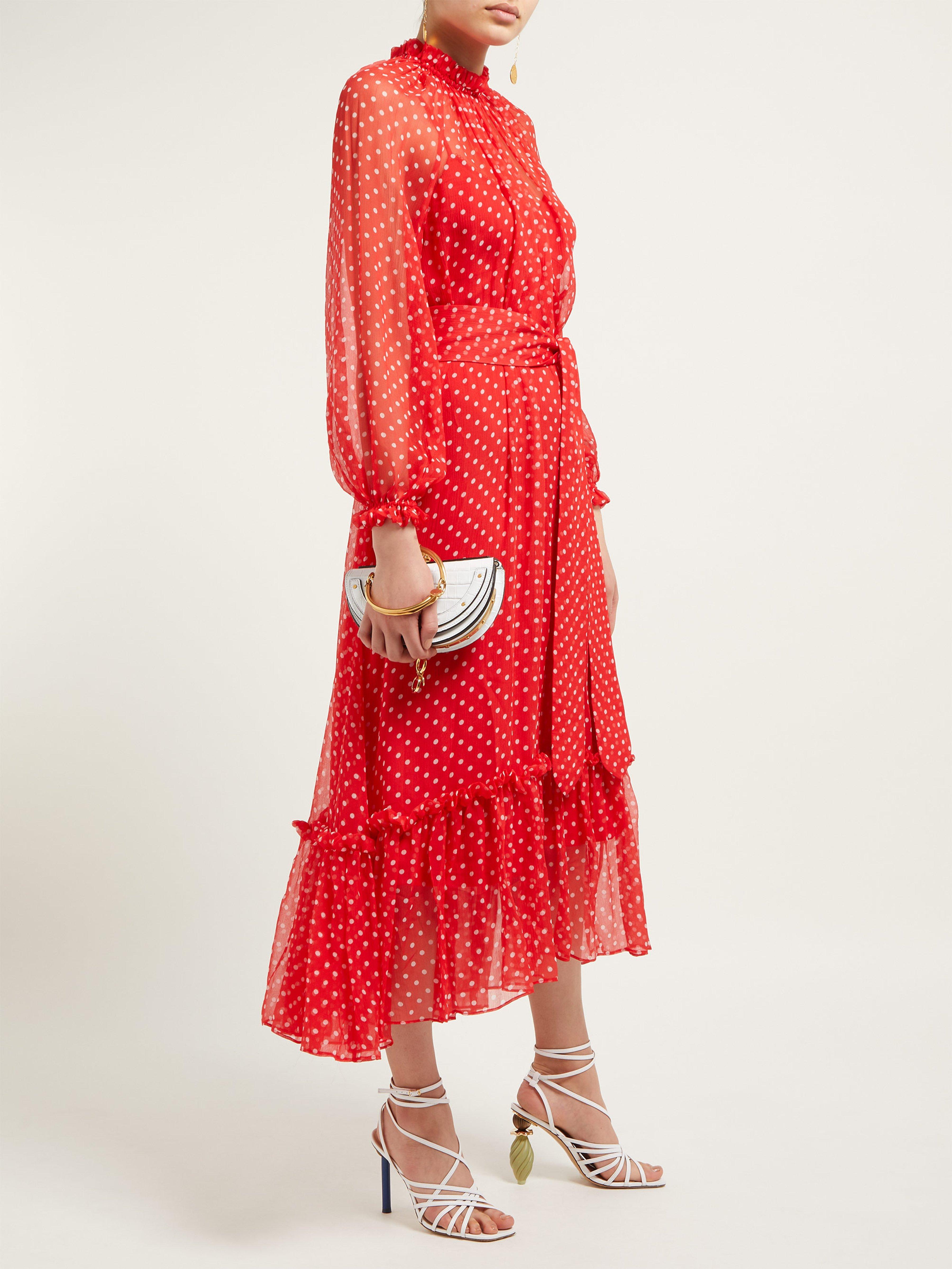 zimmermann red polka dot dress
