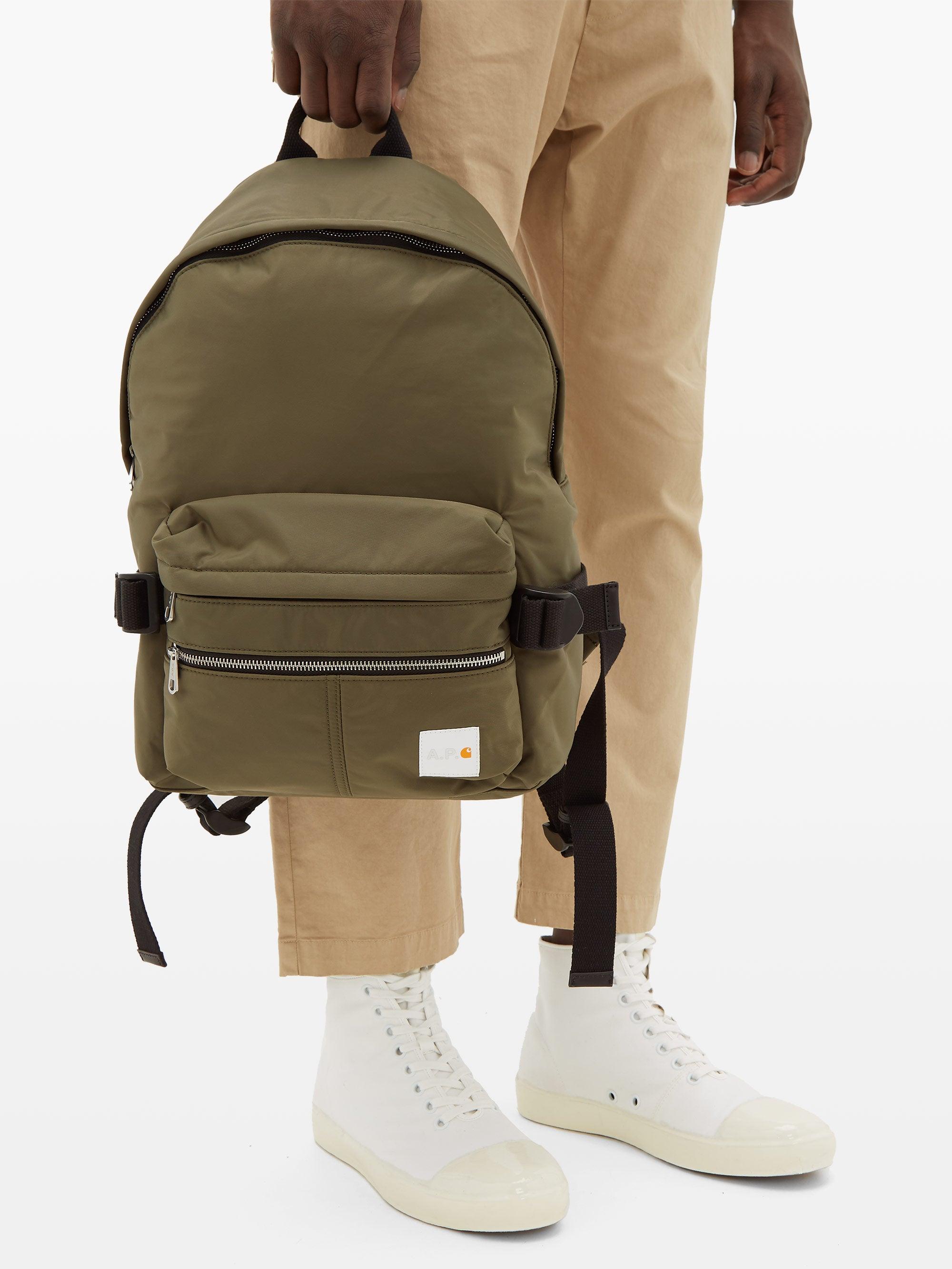 A.P.C. X Carhartt Nylon Backpack in Green for Men | Lyst