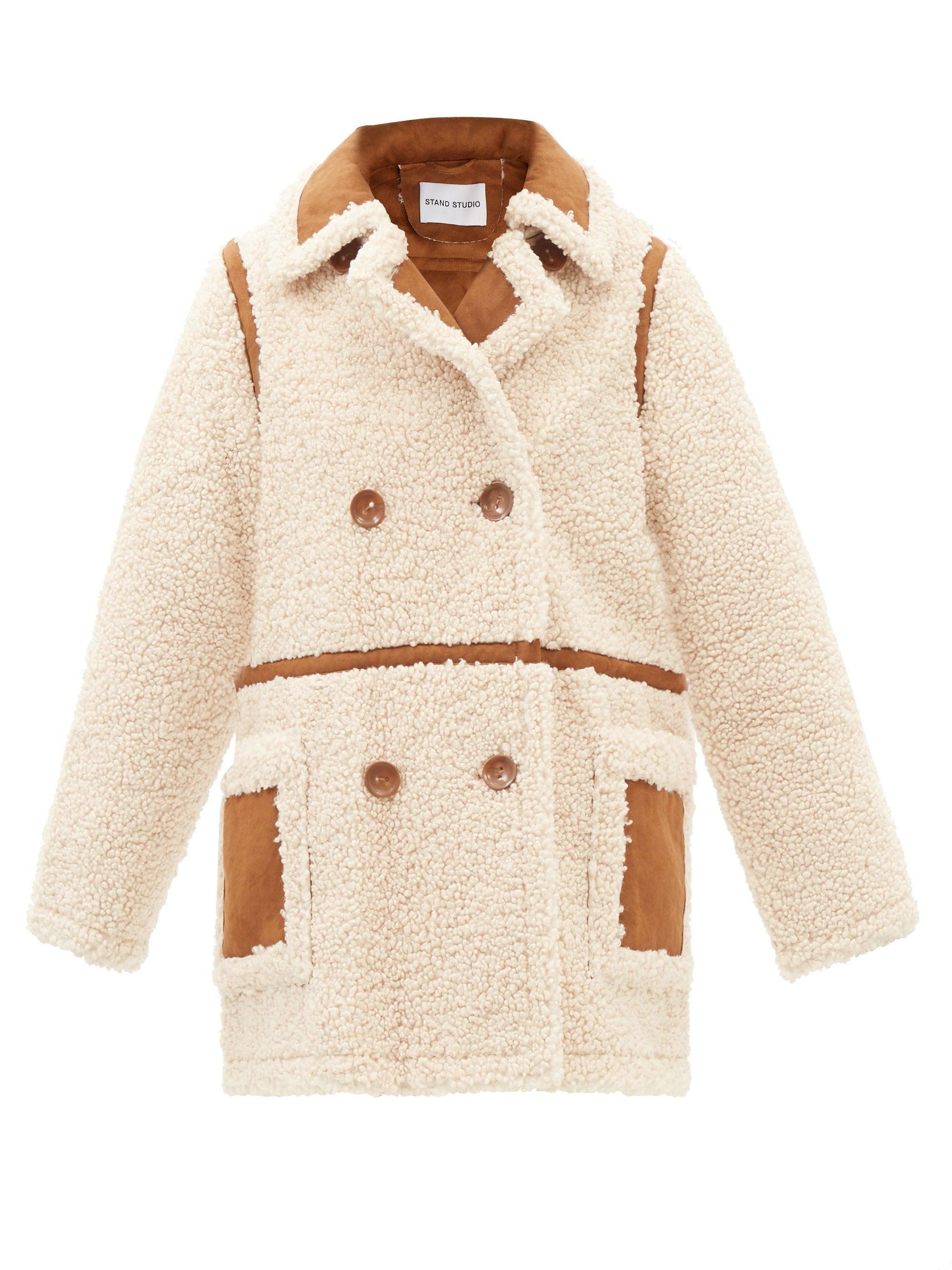 stand studio chloe faux shearling jacket