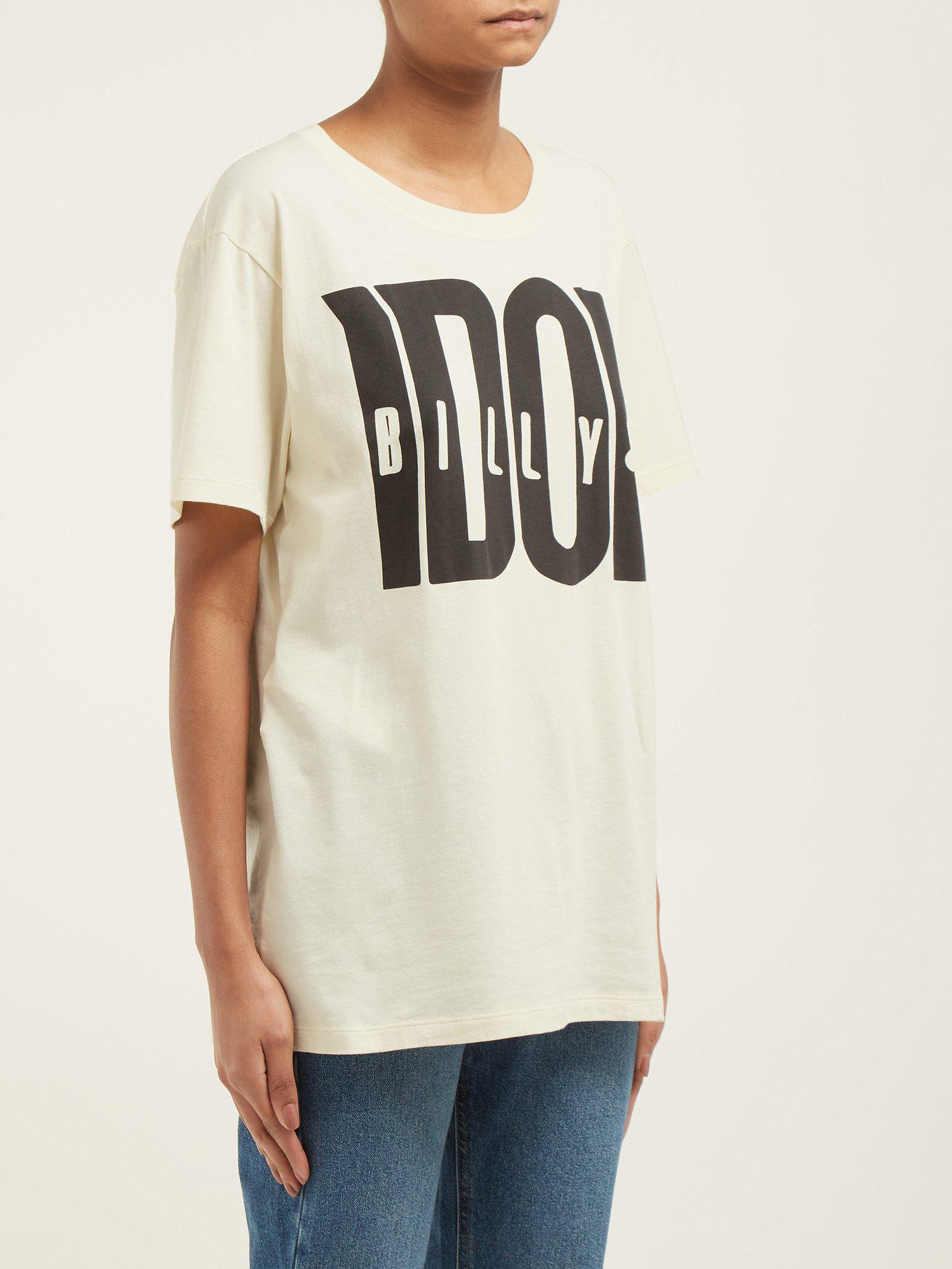 Gucci Billy Idol Printed Cotton T Shirt in White | Lyst