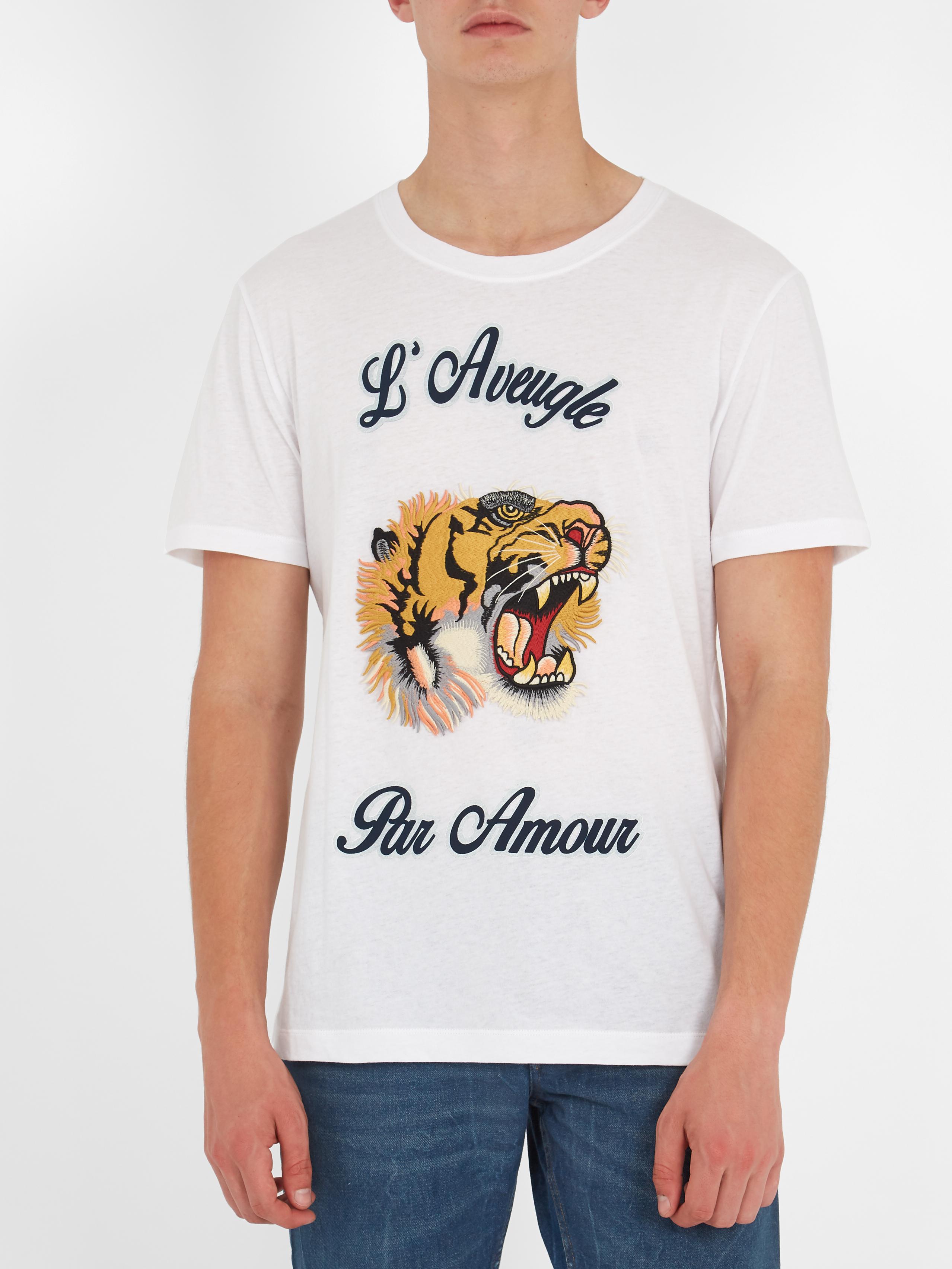 Gucci L'aveugle Par Amour T-shirt in White for Men | Lyst UK