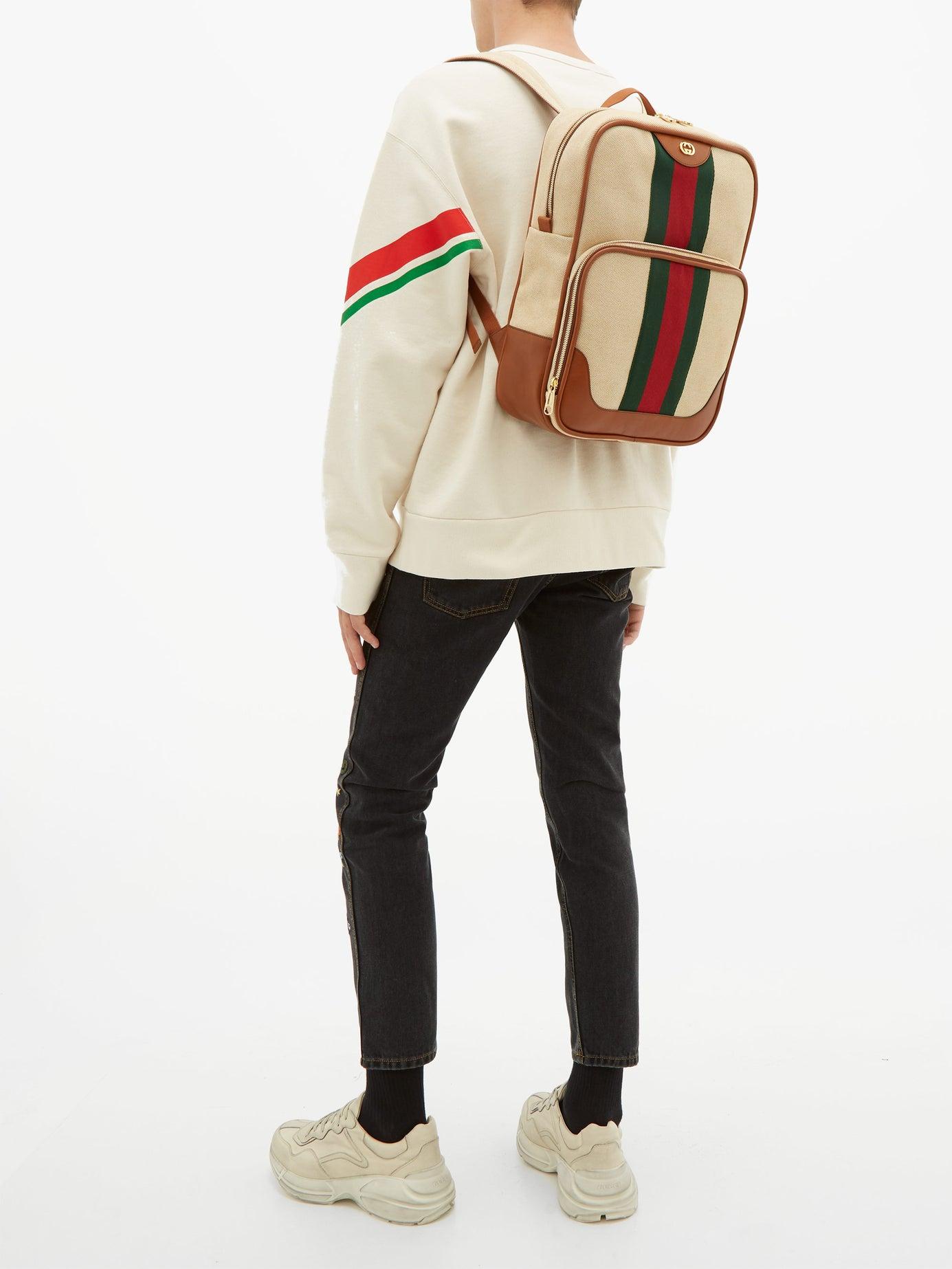 gucci vintage canvas backpack