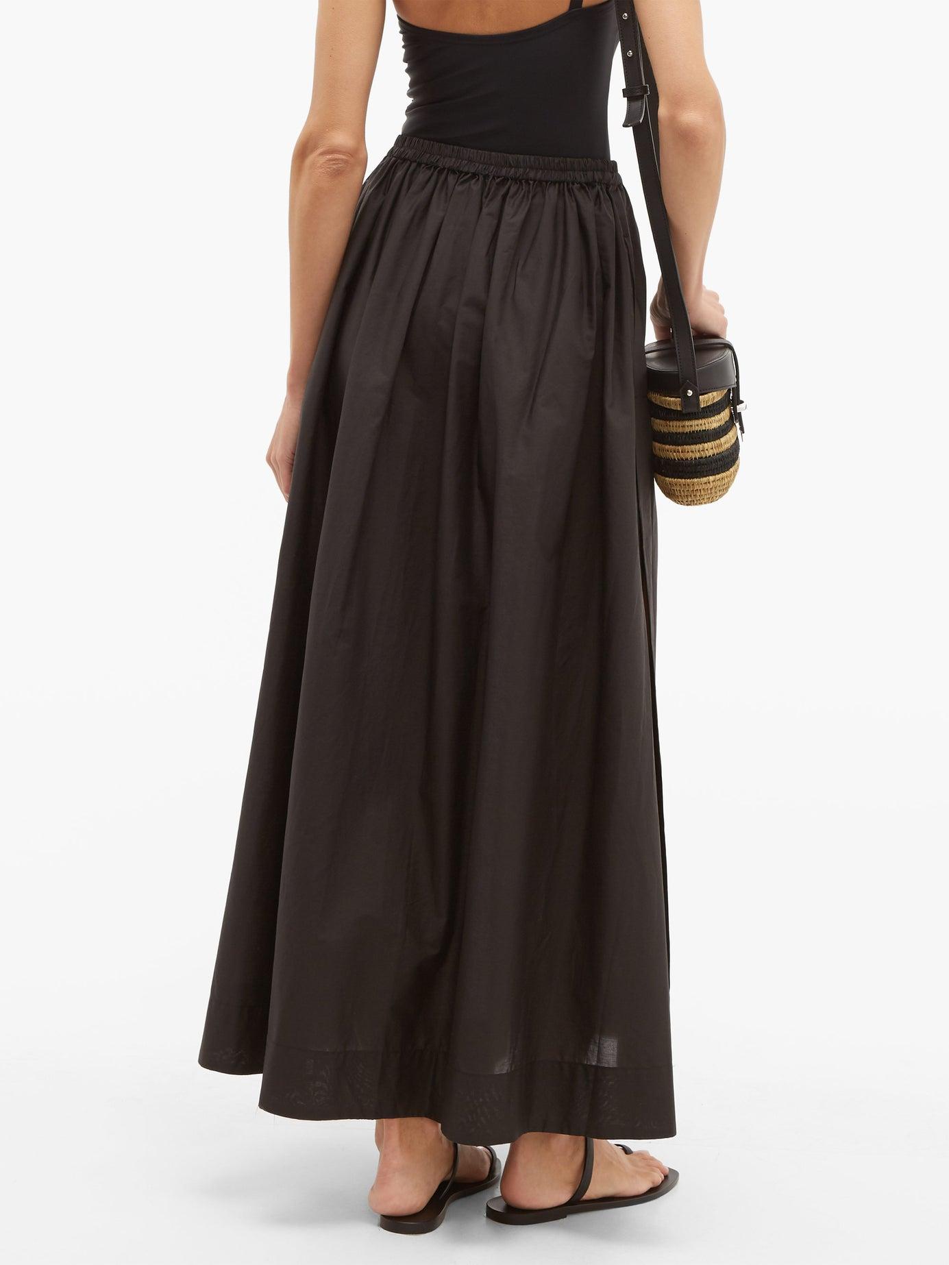 Matteau The Gathered Cotton Maxi Skirt in Black Lyst