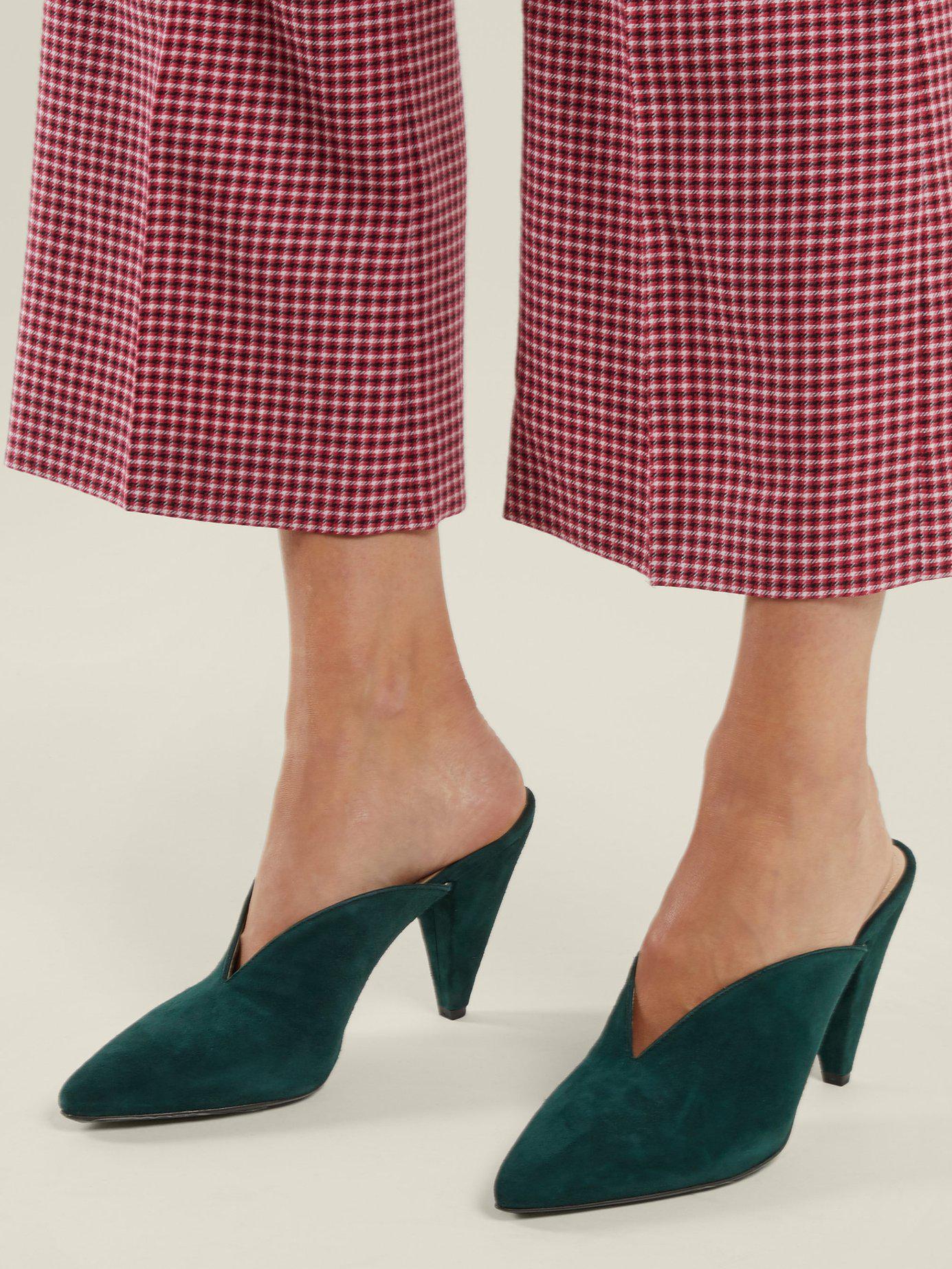 Prada cheap suede mules