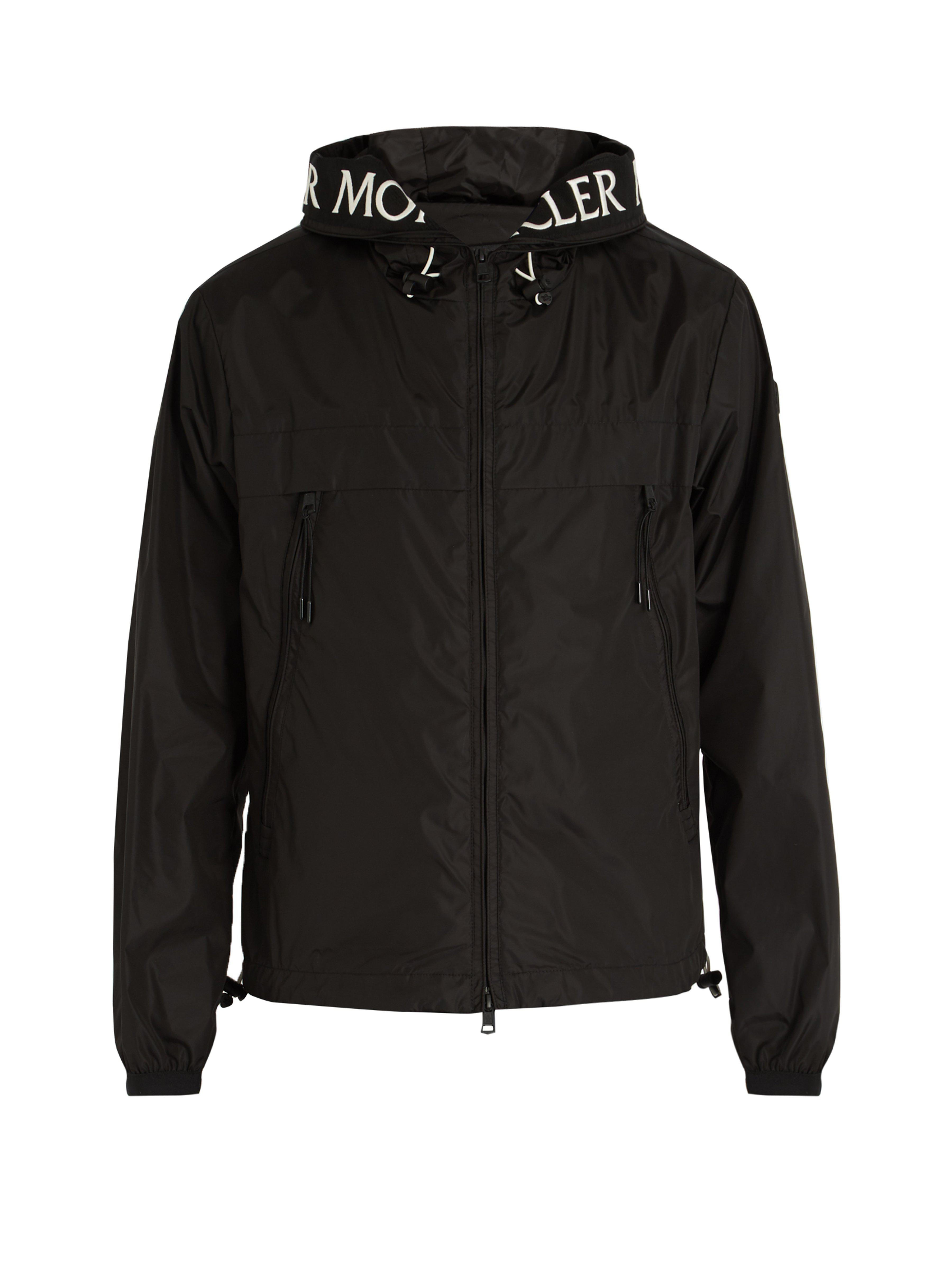Moncler Synthetic Massereau Logo Embroidered Hooded Jacket in Black for ...