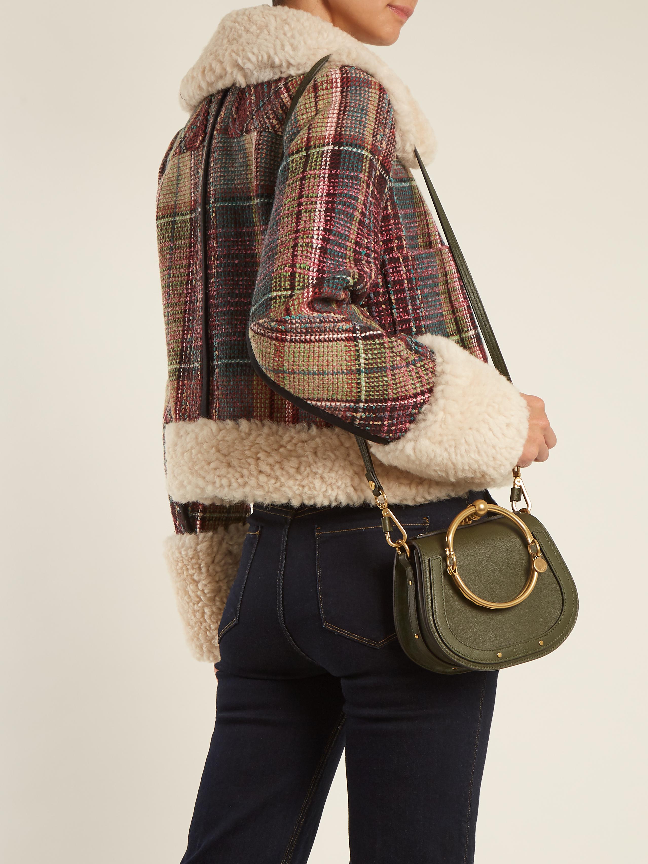 Lyst And Cross Oedwbrcx Leather Nile Green Body In Suede Small Bag Chloé otQrxBshdC
