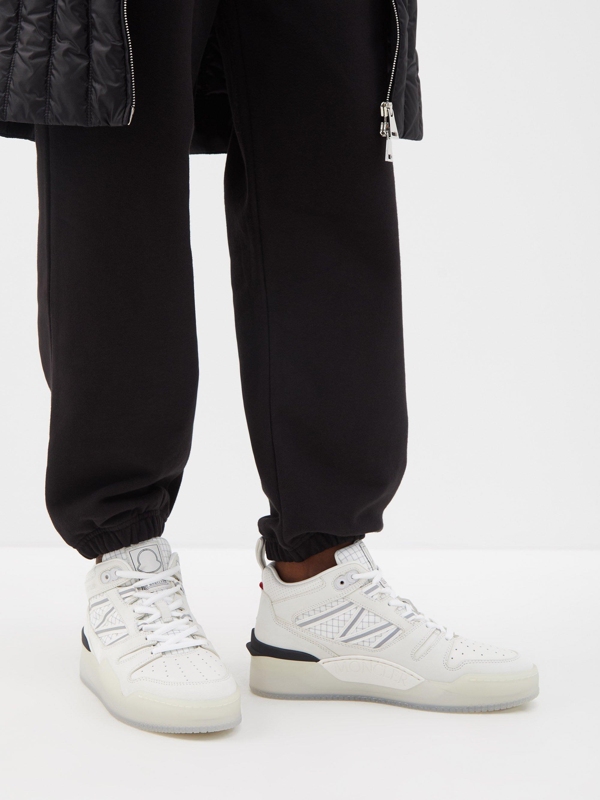 Moncler Pivot Leather High-top Trainers in White | Lyst