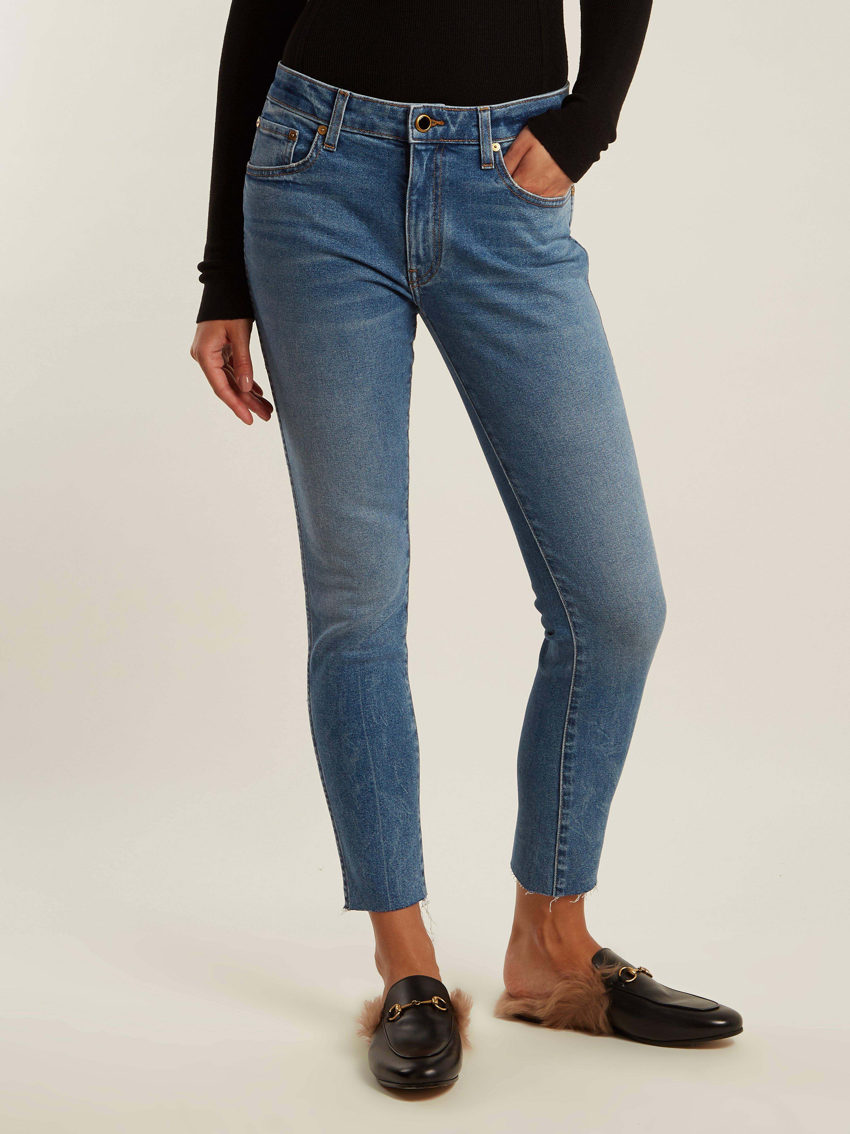 Khaite Denim Alissa Mid Rise Slim Leg Boyfriend Jeans in Mid Denim (Blue) Lyst