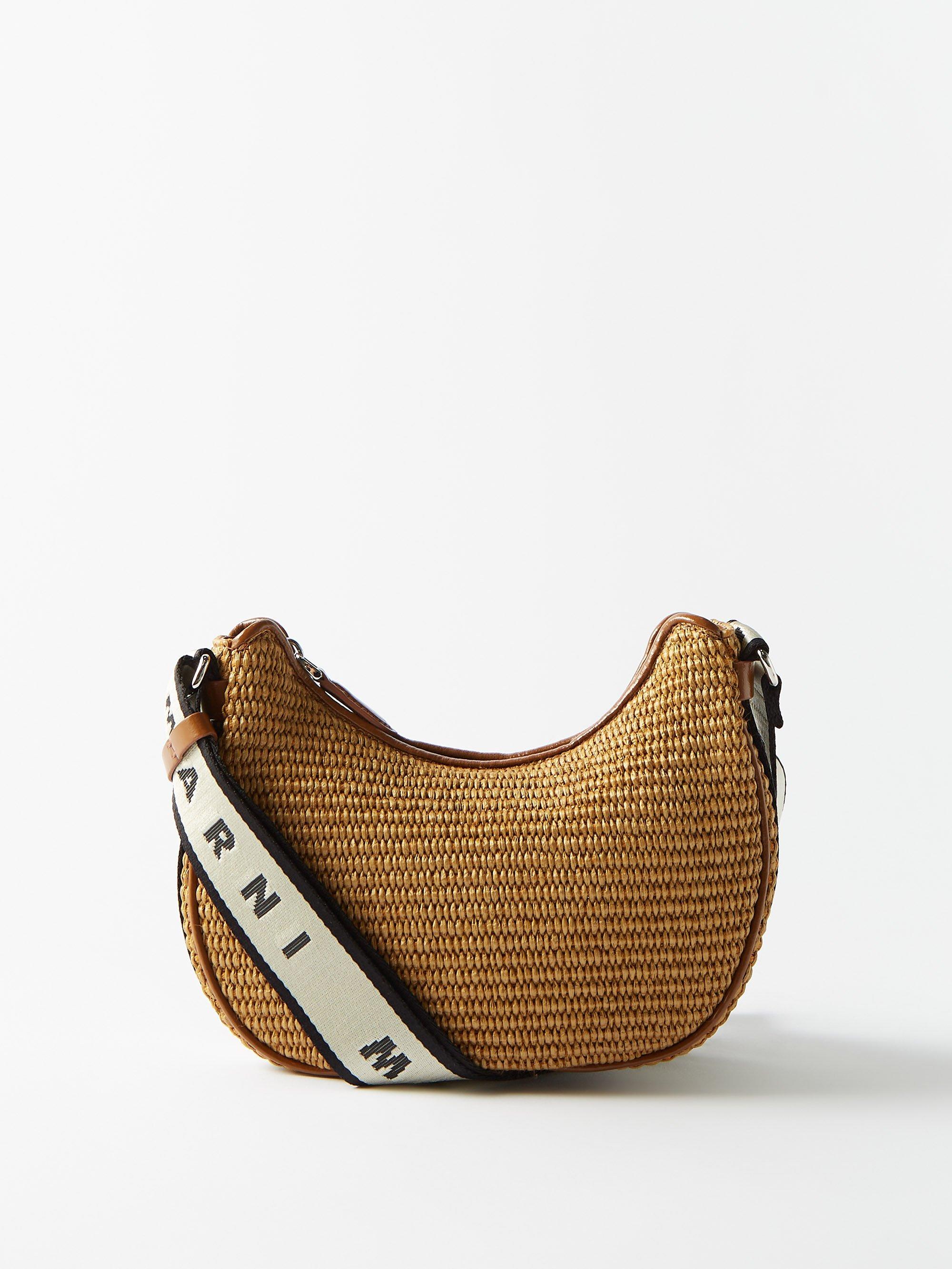 Marni Bey Small Raffia Crossbody Bag in White for Men Lyst