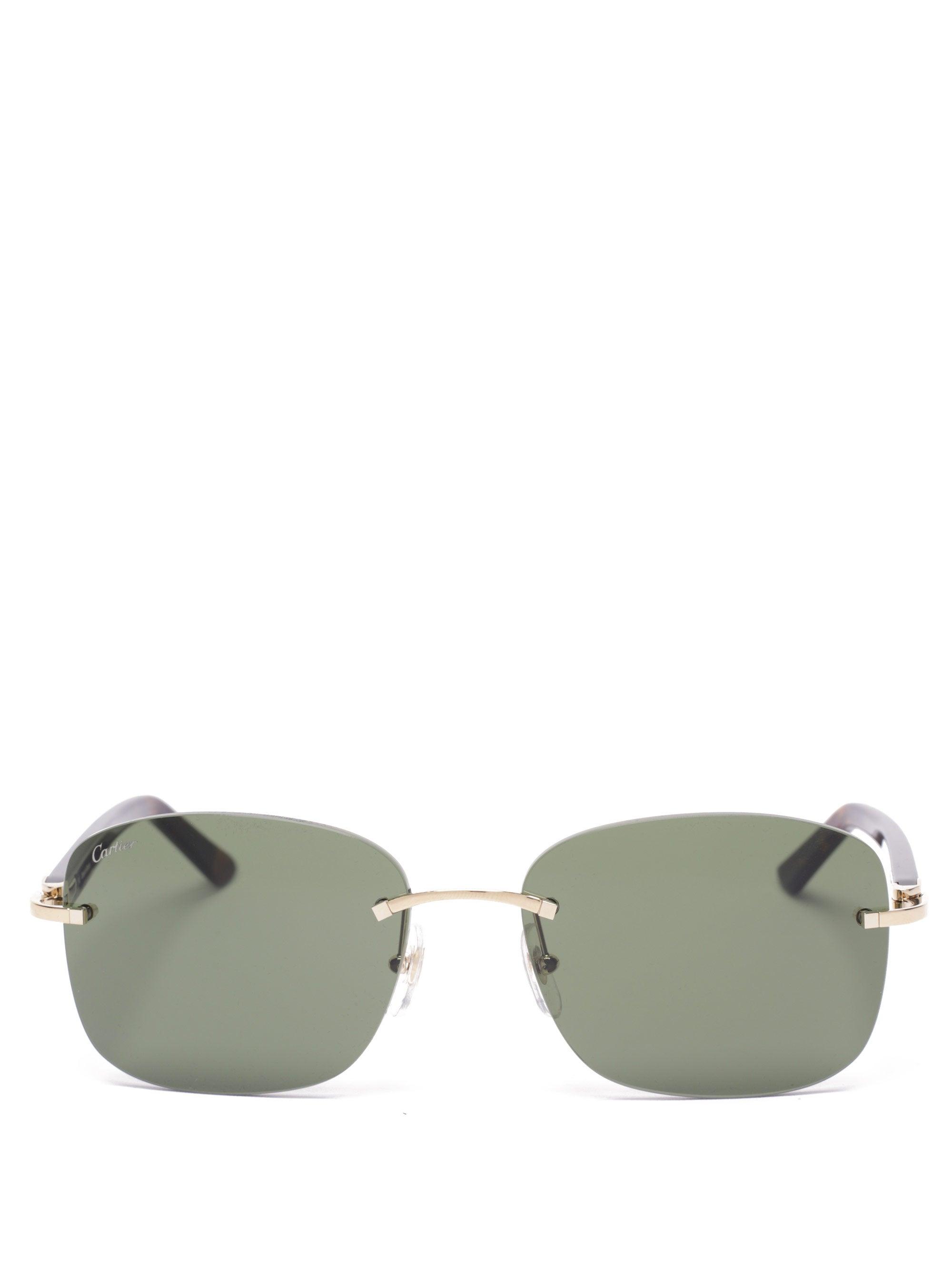 Cartier C Décor Rimless Acetate Sunglasses in Green for Men - Lyst