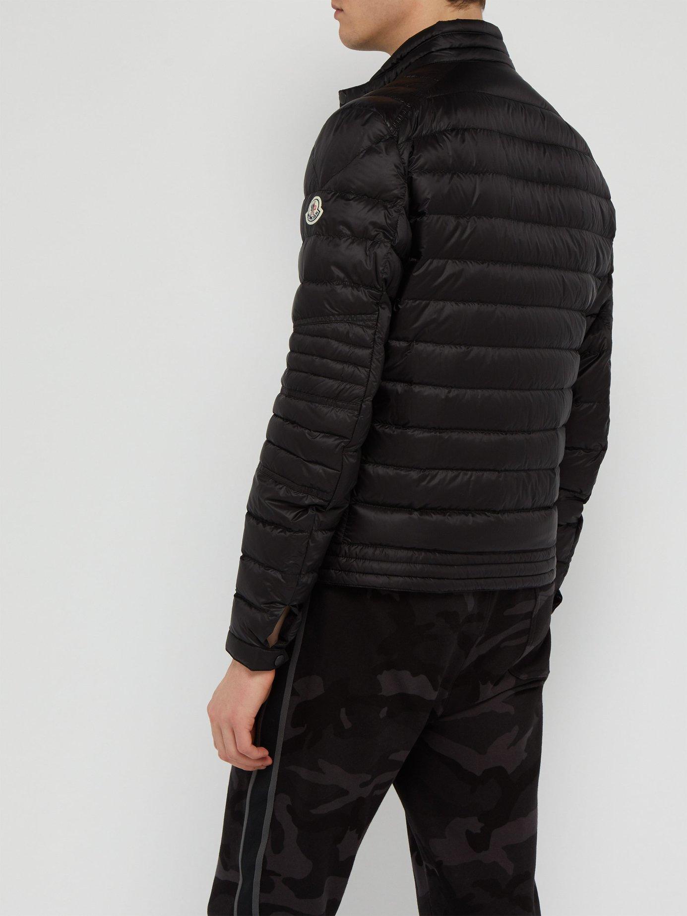 Moncler Royat Quilted Shell Down Biker Jacket in Black for Men - Lyst