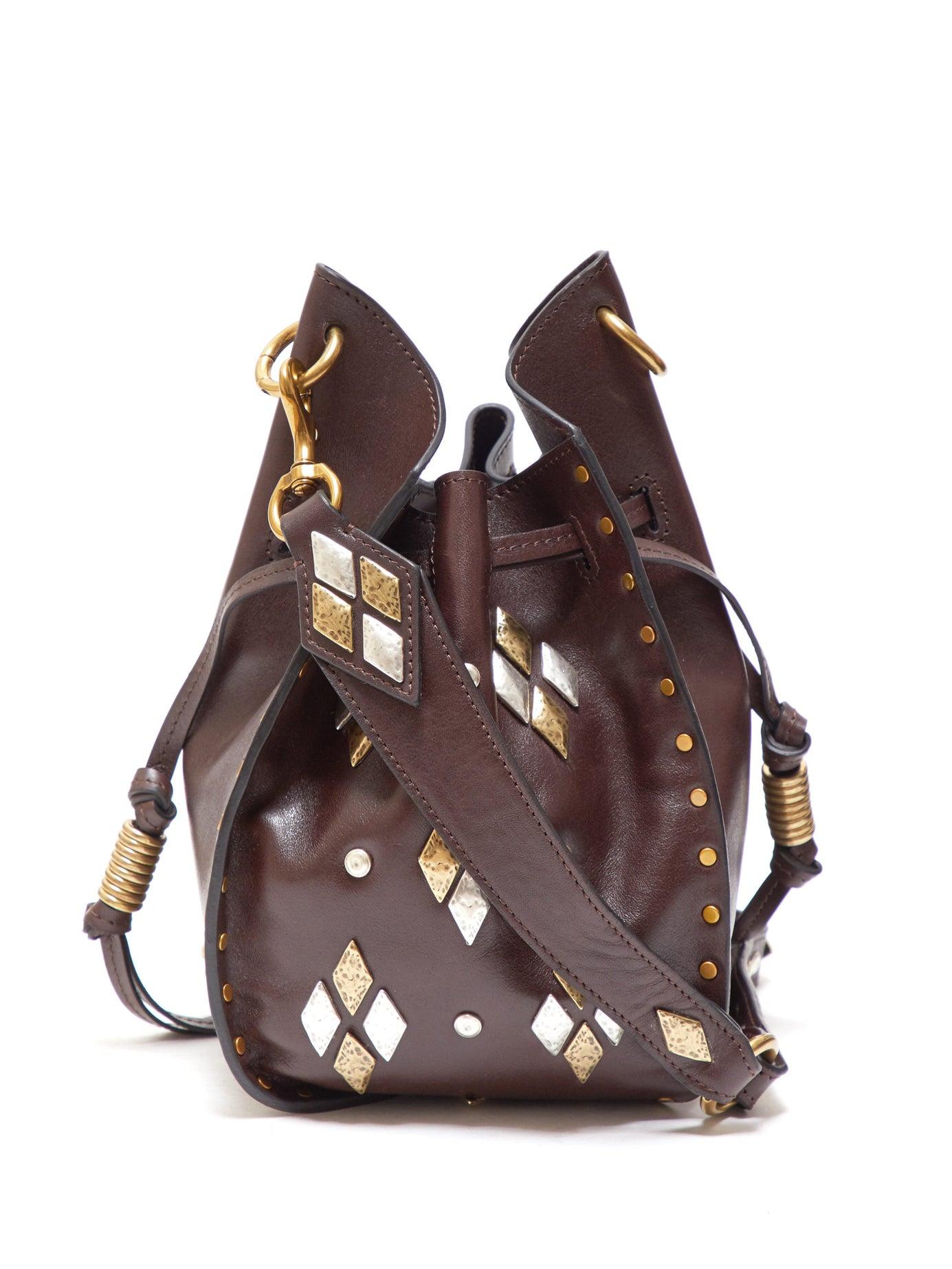 Isabel Marant Radja Embellished-leather Bucket Bag in Brown | Lyst
