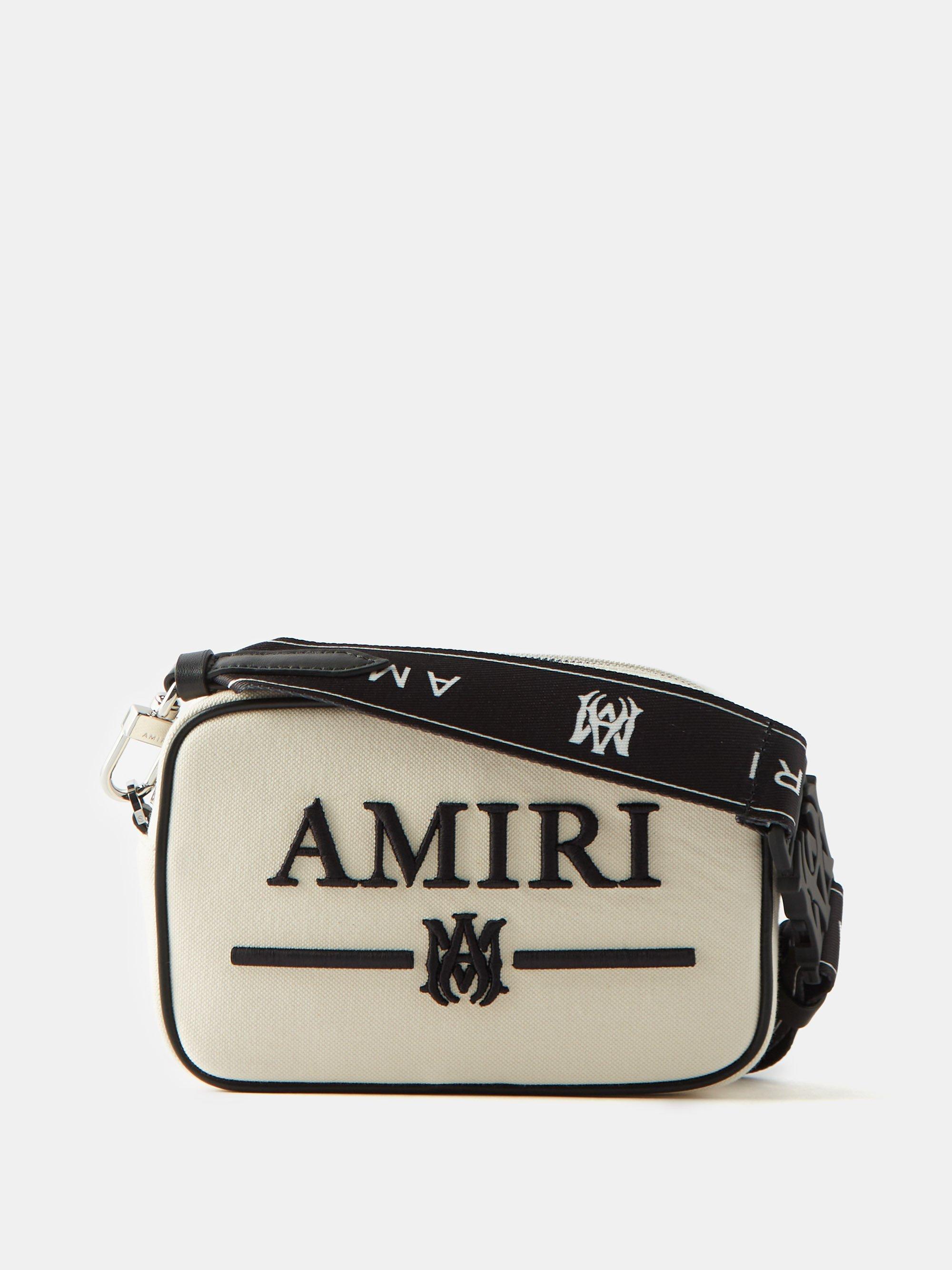 Amiri Logo-embroidered Canvas Cross-body Bag in Black for Men | Lyst