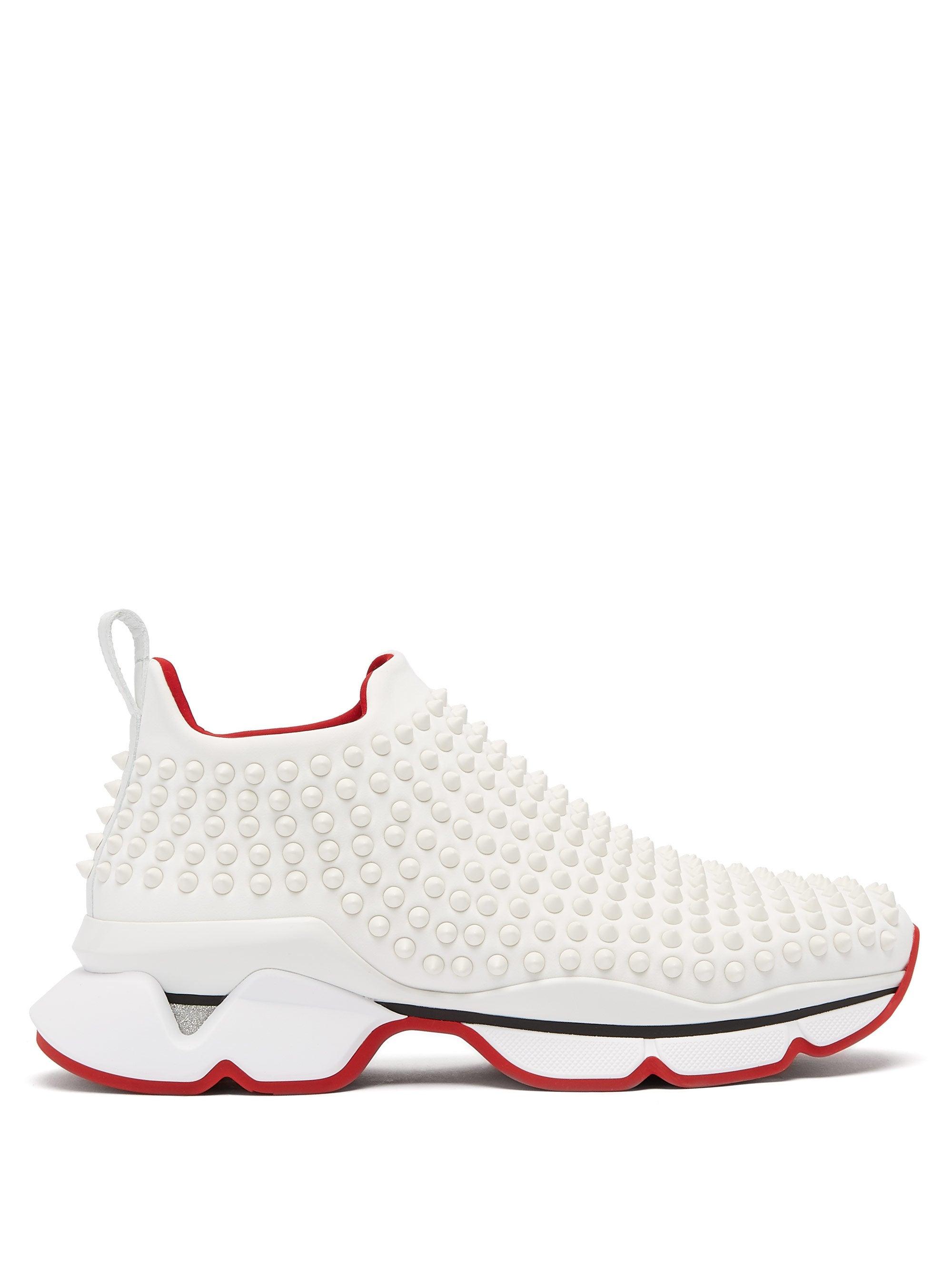 Christian Louboutin Spikes Donna Neoprene in White Save 58% - Lyst