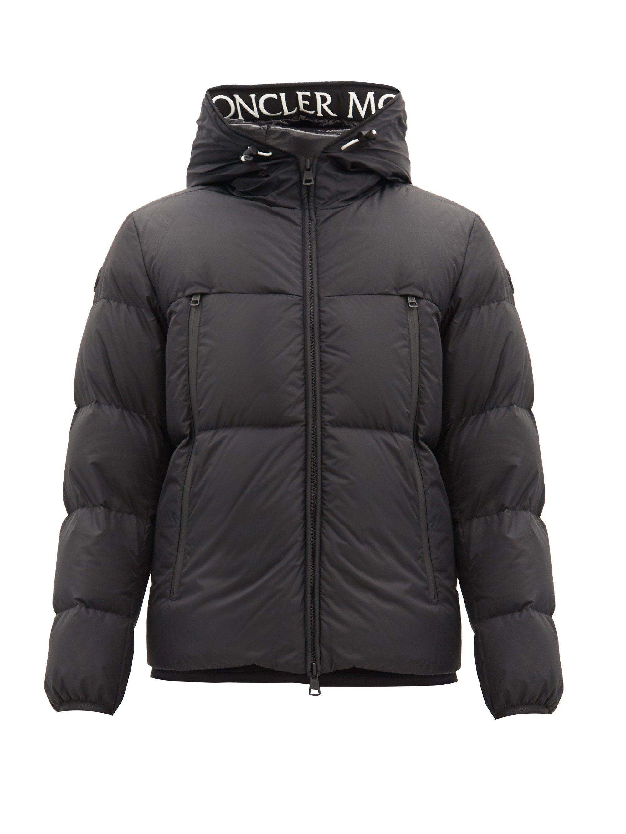 Moncler Montcla Logo-lined Down-filled Hooded Coat in Black for Men - Lyst