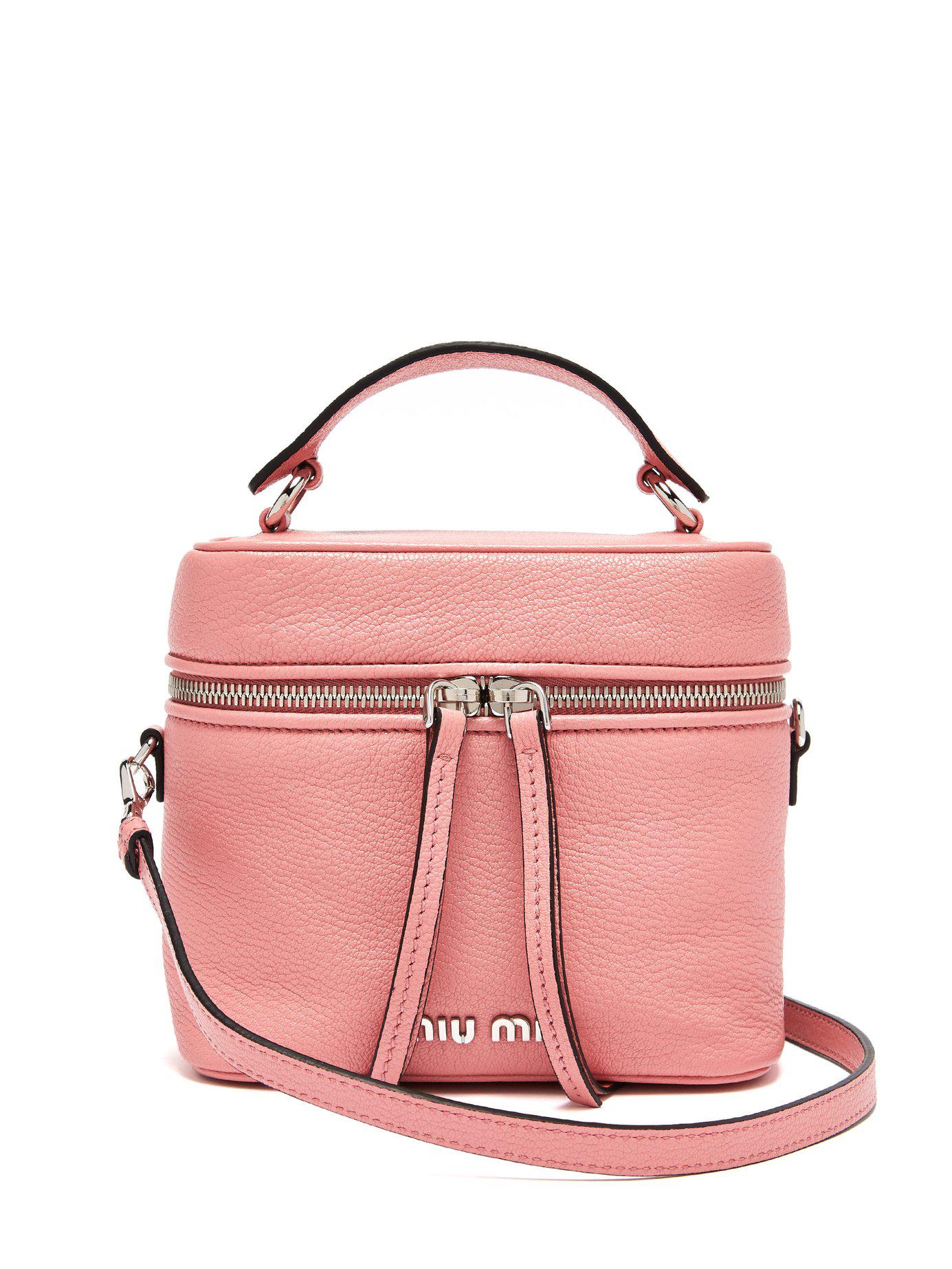 Miu Miu Leather Cross Body Beauty Case in Pink Lyst