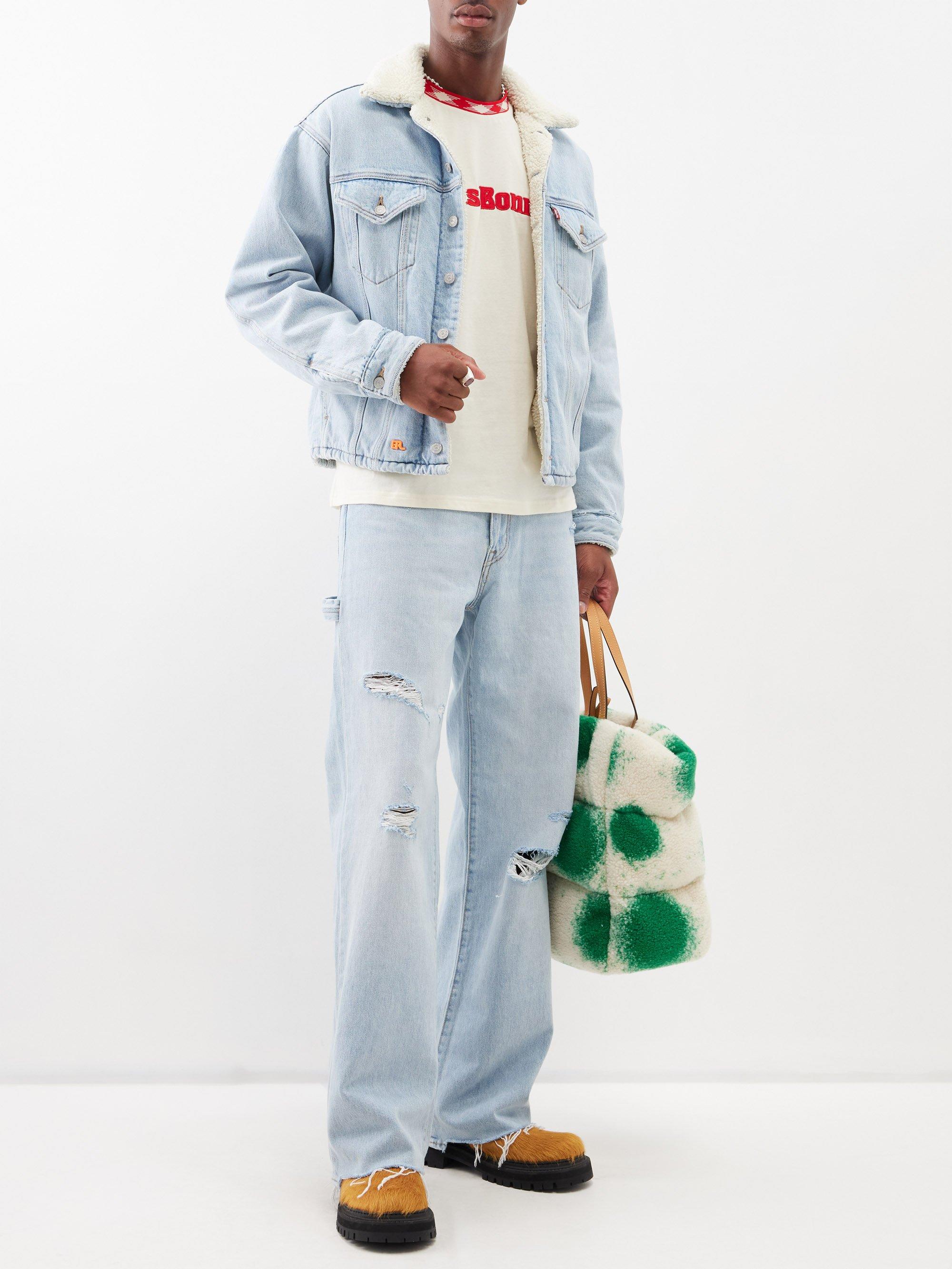 Calvin Klein Jeans Men's Sherpa Lined Denim Jacket - Macy's