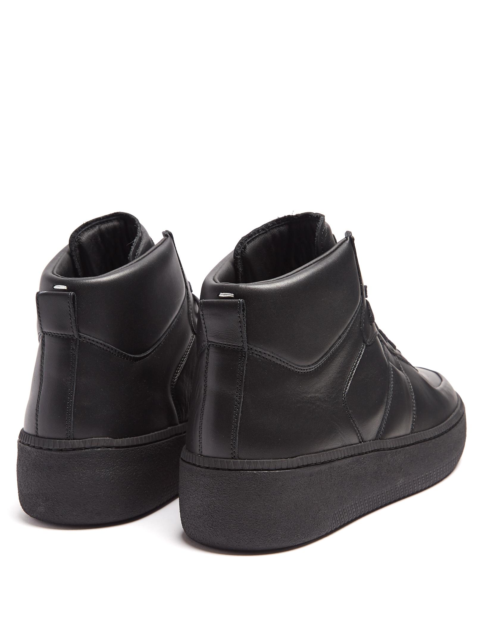 Maison Margiela Mm1 High-top Leather Trainers in Black for Men | Lyst