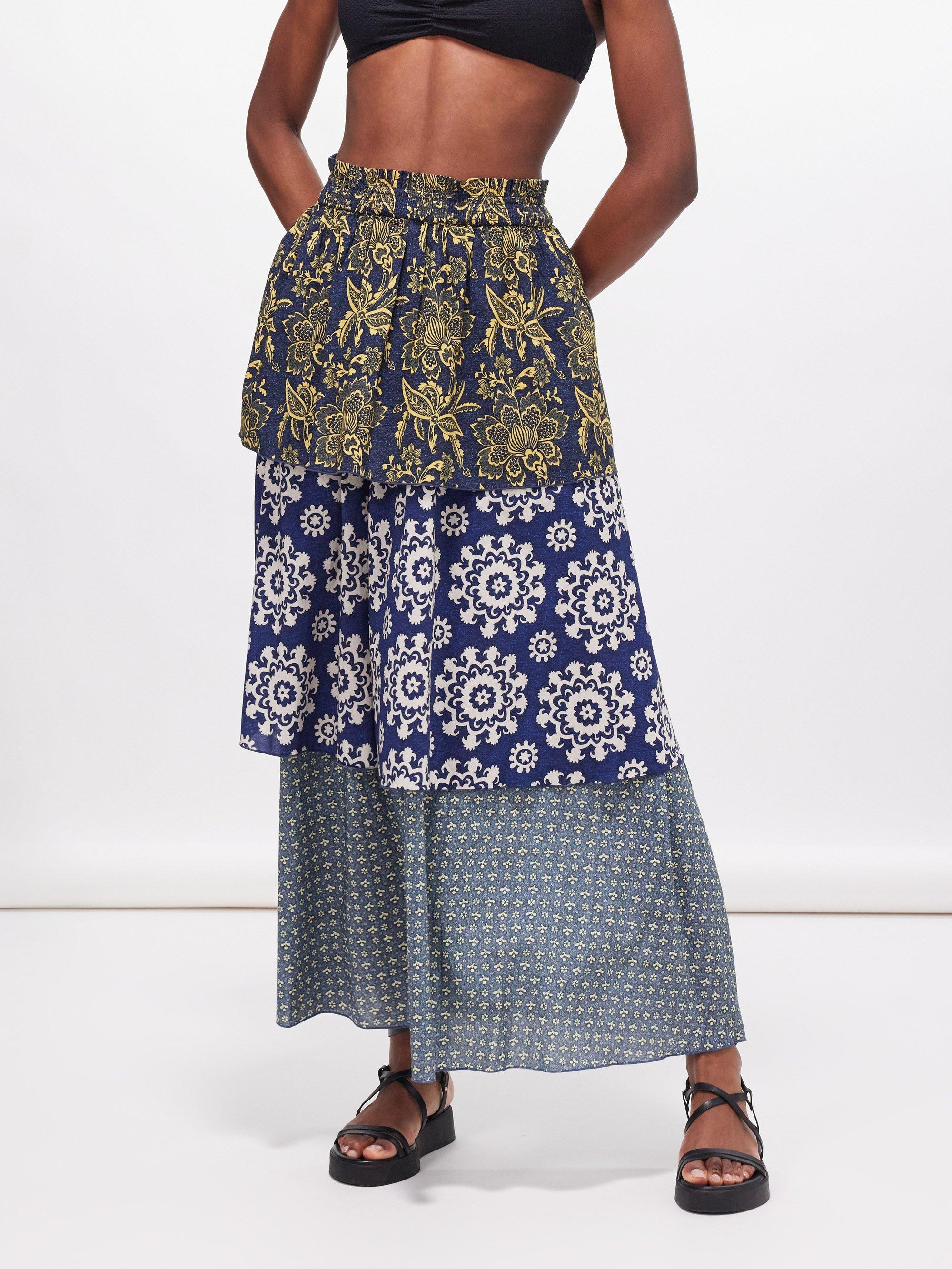 Cotton blend maxi clearance skirt