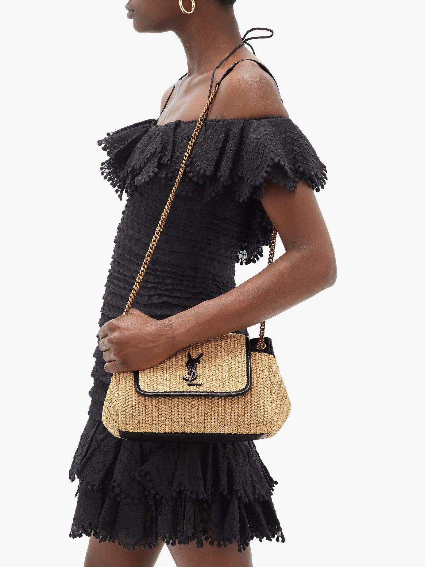 Saint Laurent Nolita Raffia Shoulder Bag | Lyst