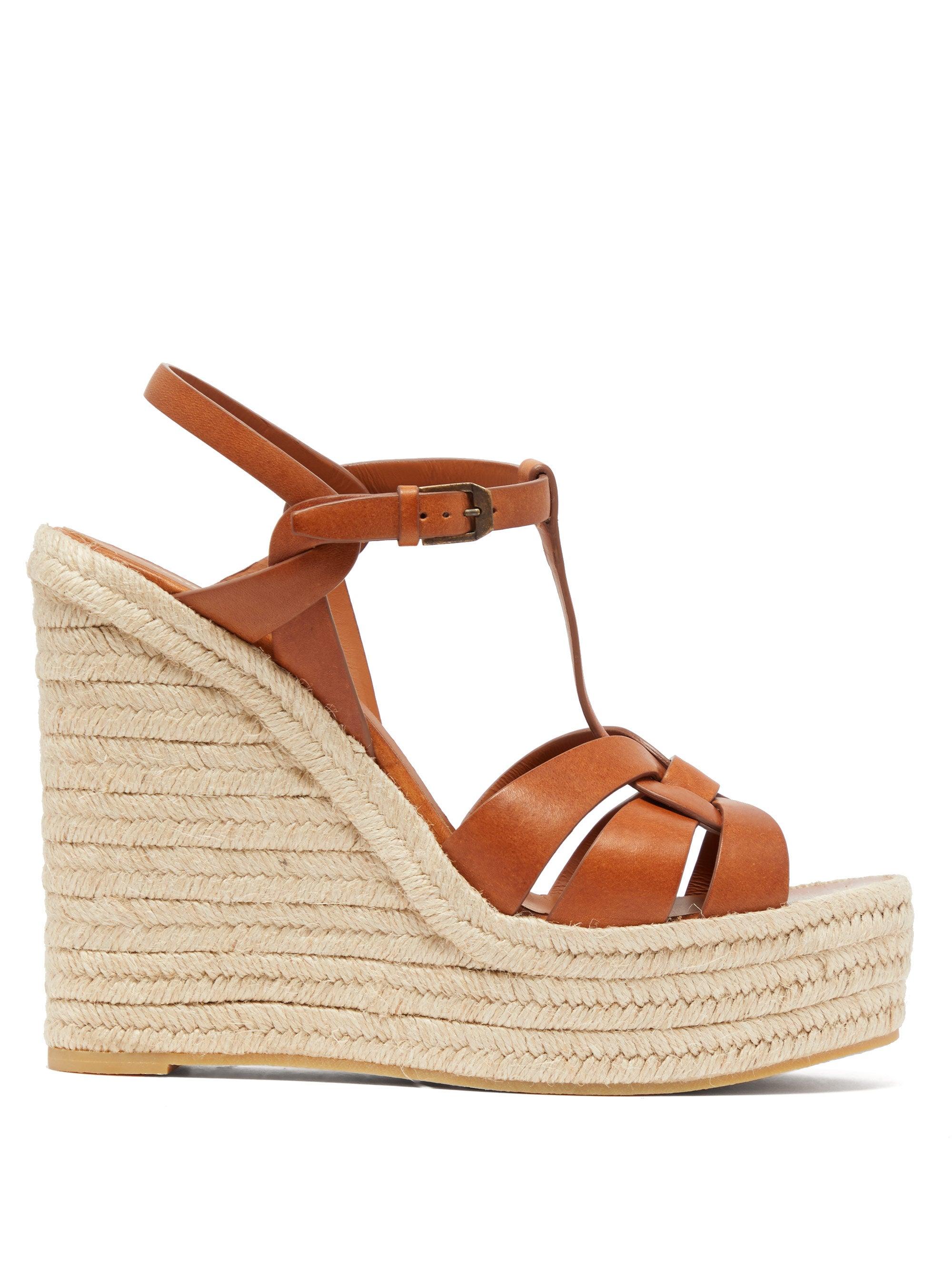 saint laurent tan sandals