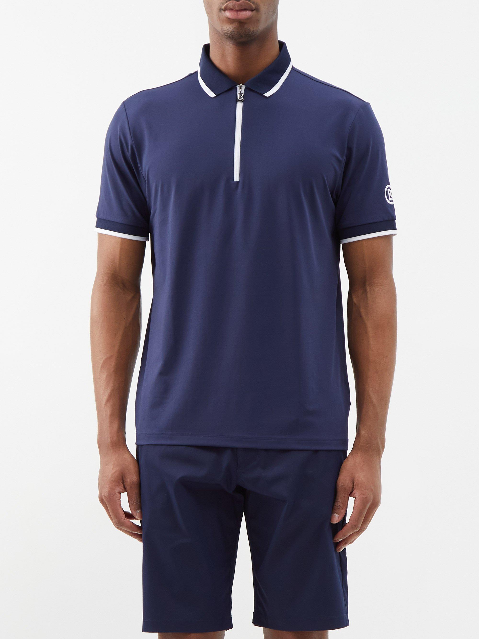 Bogner Cody Technical-jersey Zip Polo Shirt in Blue for Men | Lyst