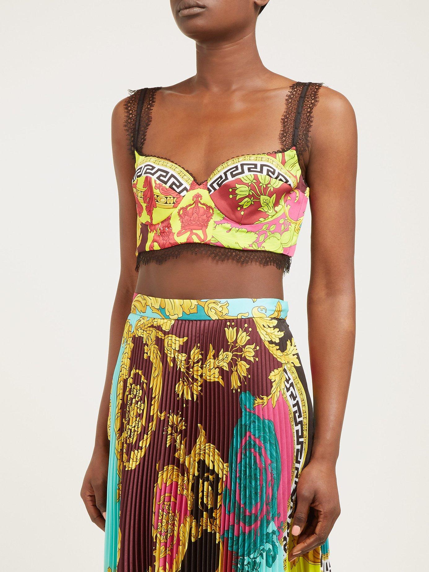 Versace Baroque Faille Cropped Top | Lyst