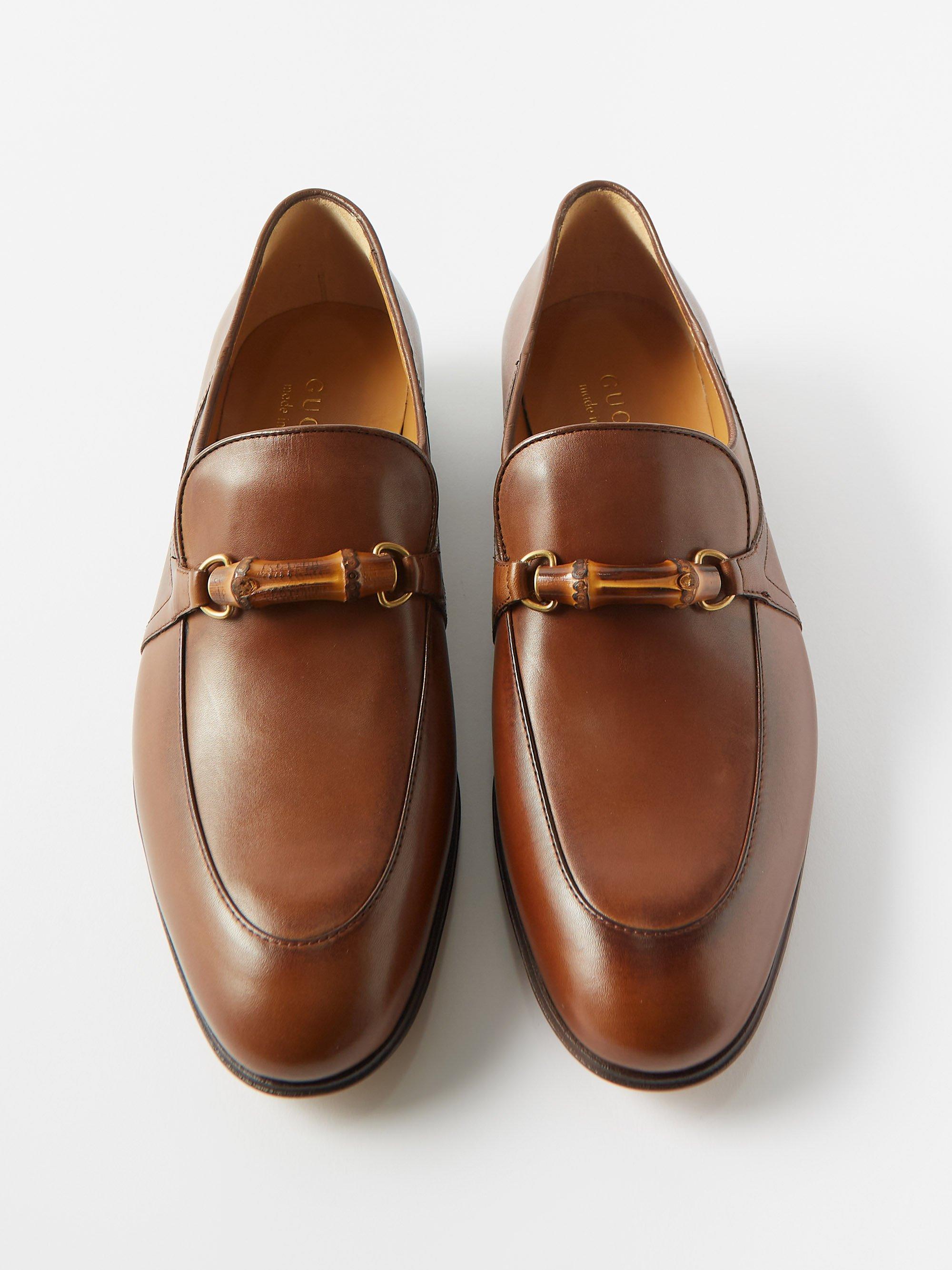 Gucci Bamboo-horsebit Leather Loafers in Brown for Men | Lyst