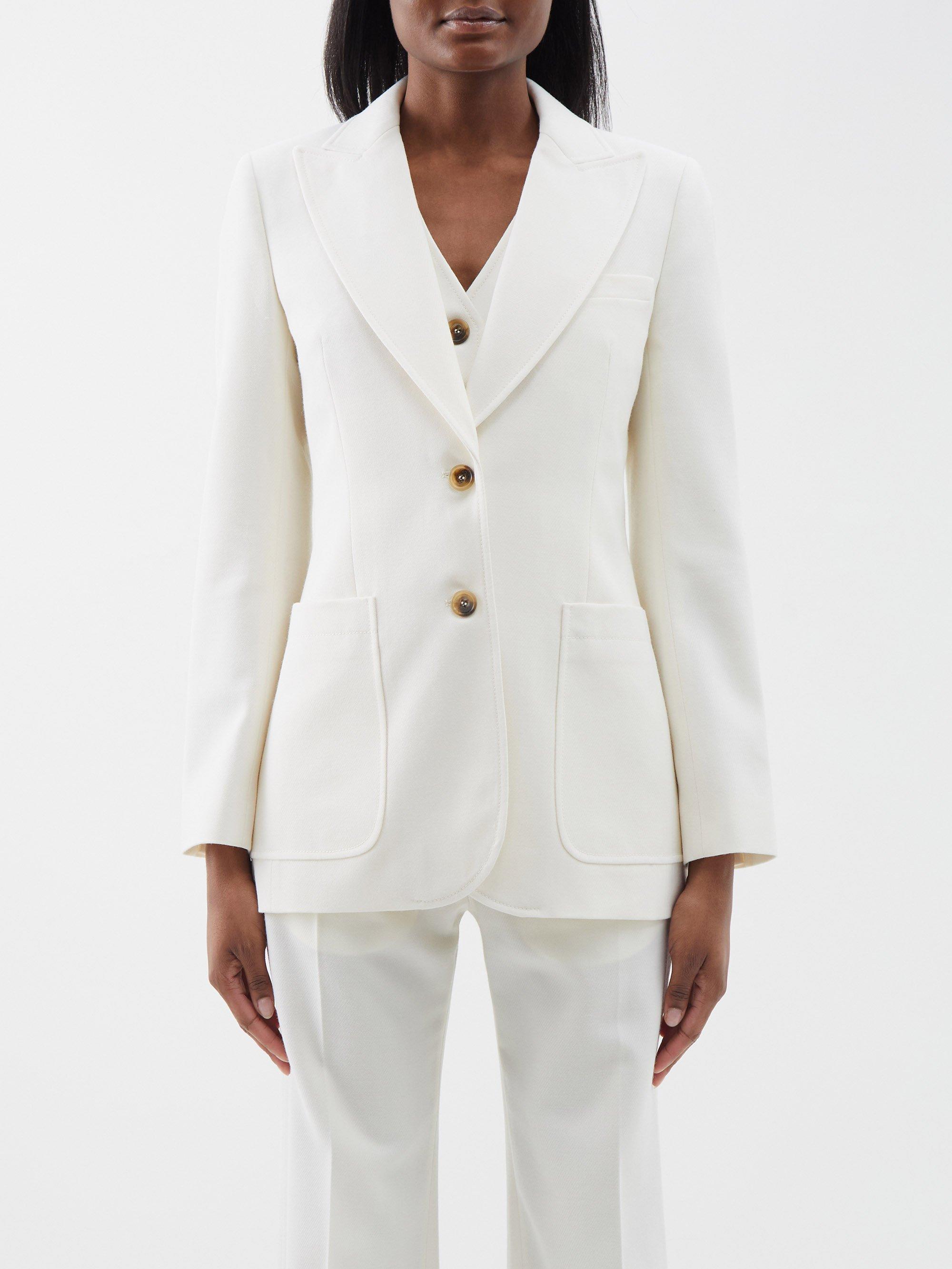 Bella Freud St. James Wool-twill Jacket in White | Lyst UK