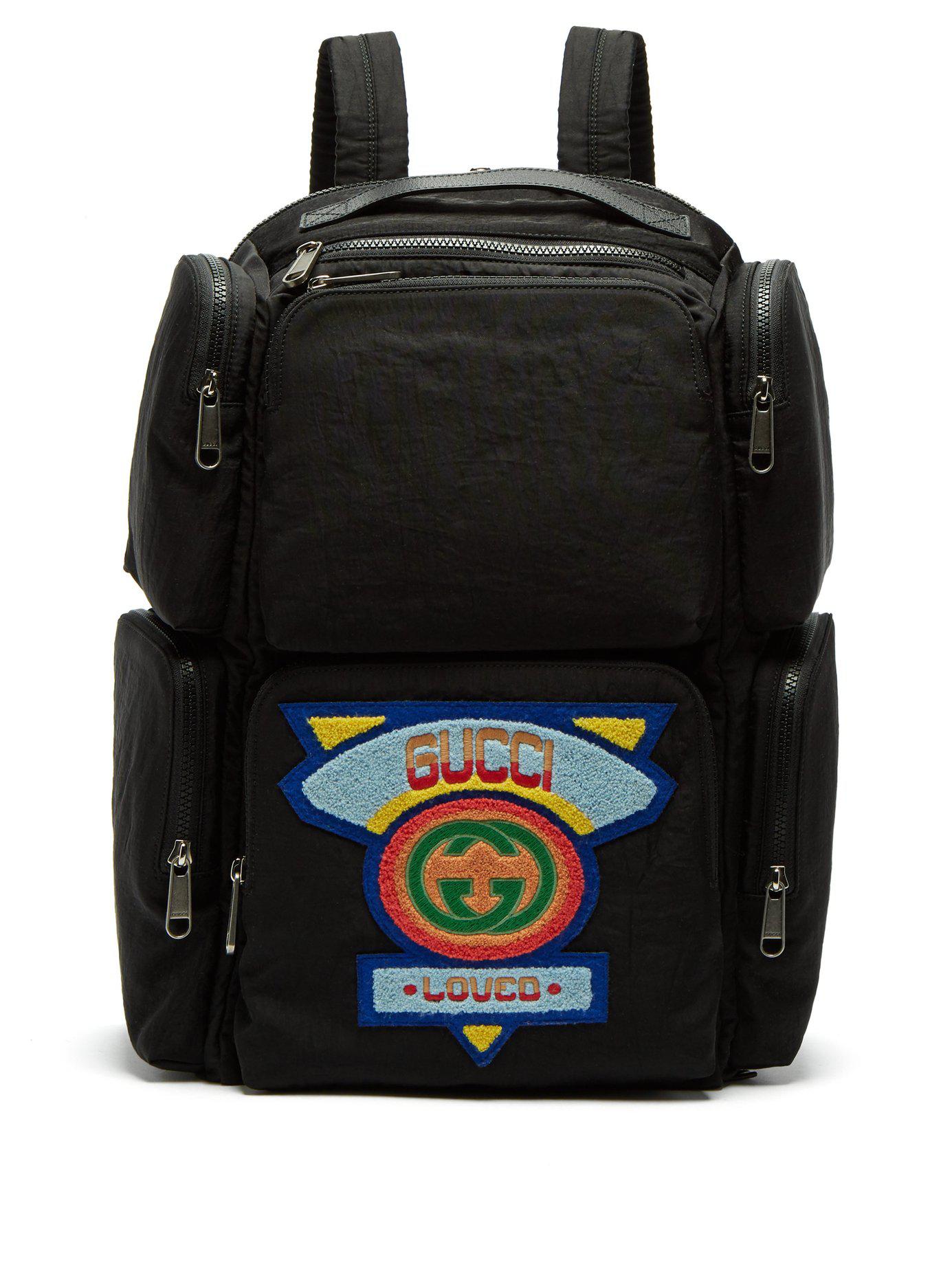 gucci patches backpack