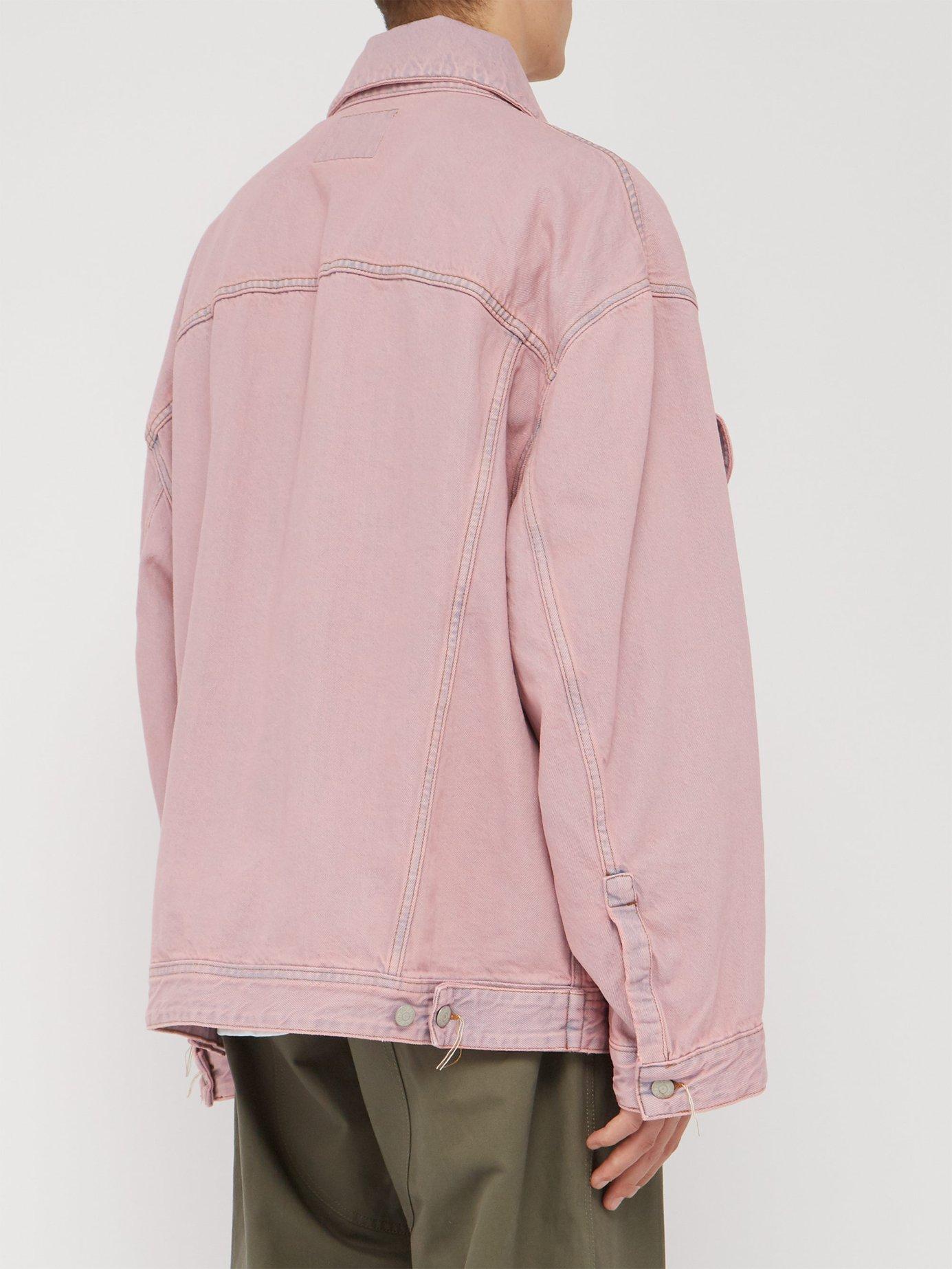 Acne Studios Oversized Denim Jacket in Pink for Men - Lyst