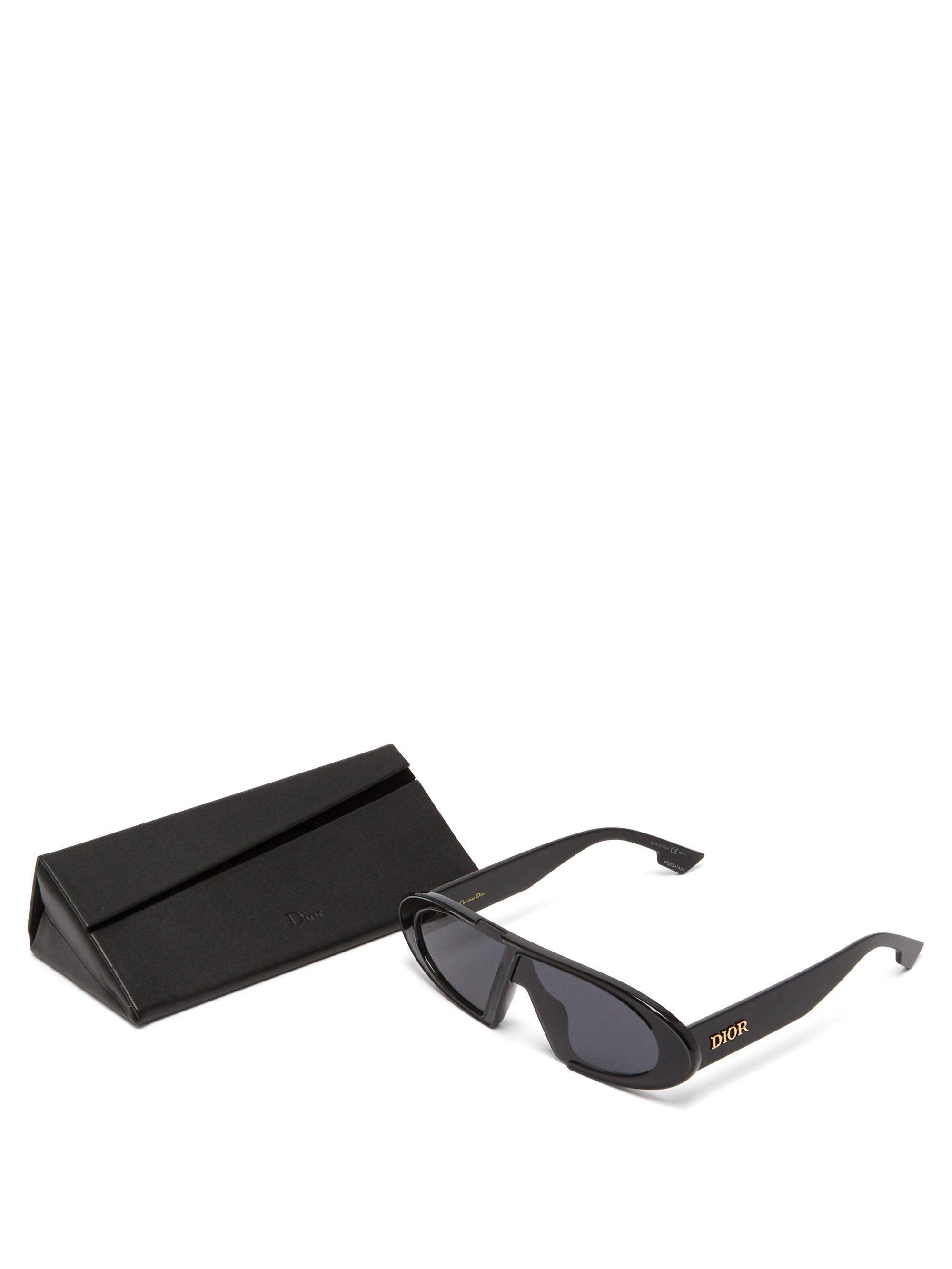 Dior Cd Oval Acetate Sunglasses in Black | Lyst