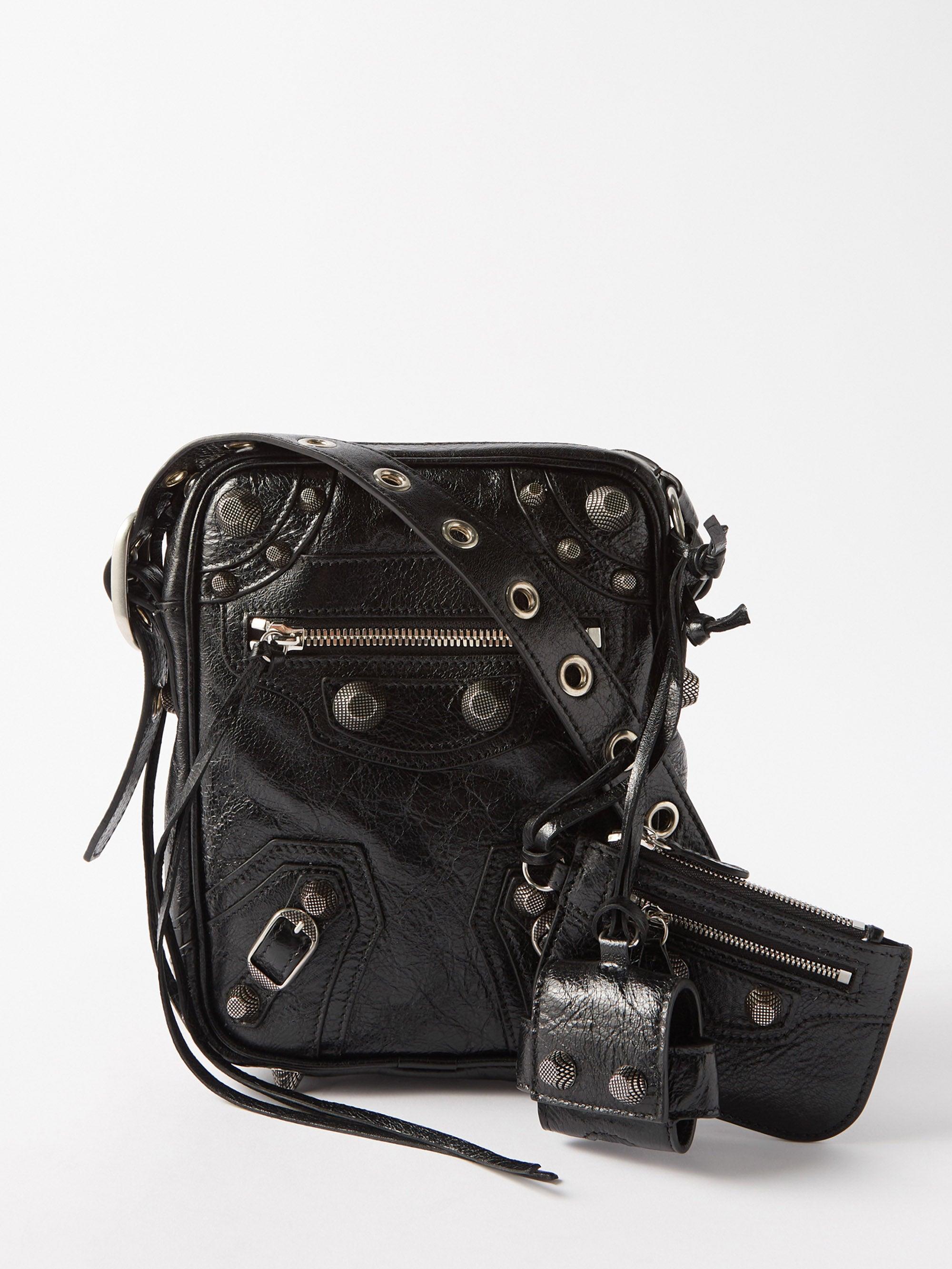 Balenciaga Le Cagole Crinkled-leather Cross-body Bag in Black for Men ...