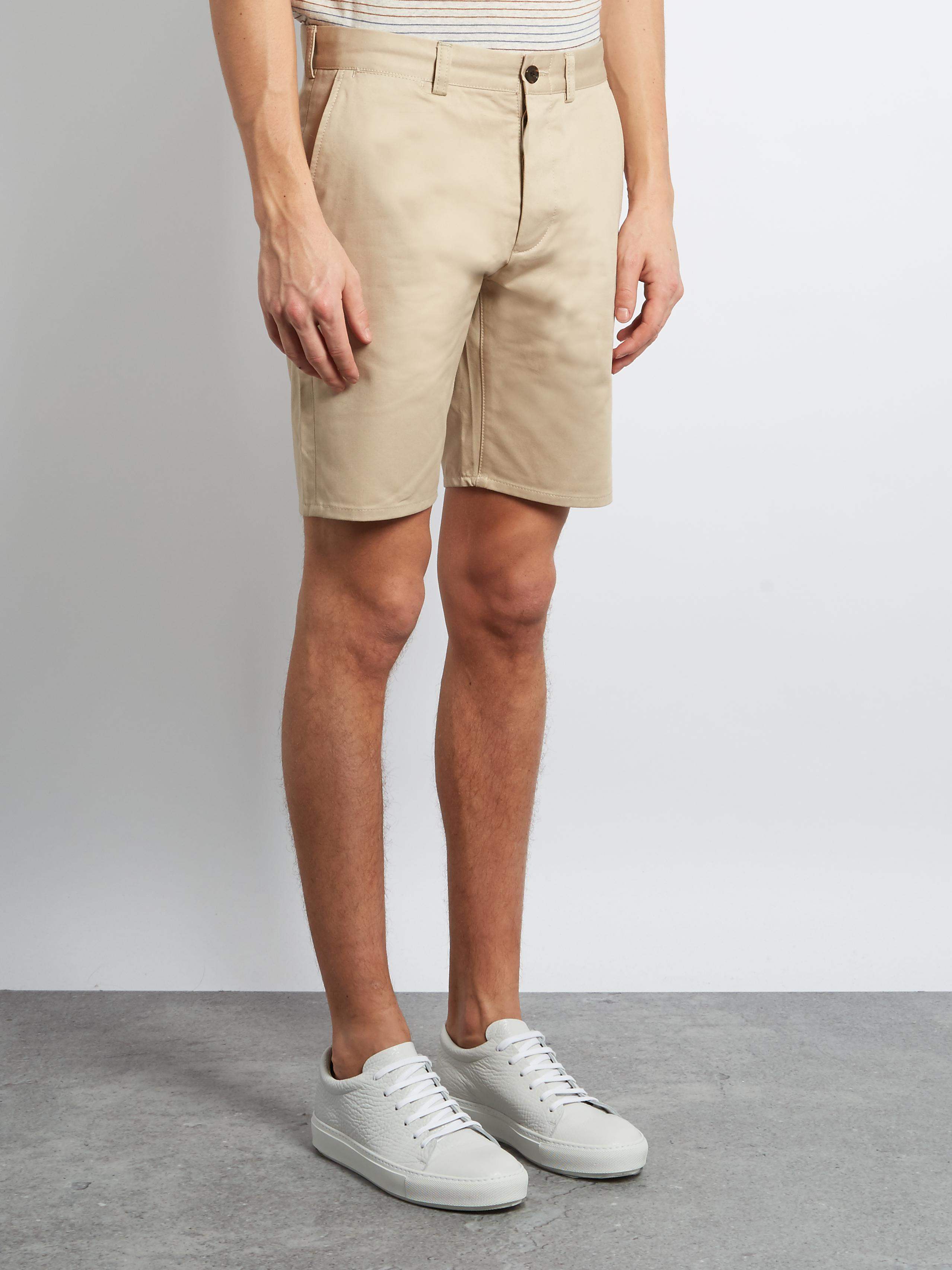 Maison Kitsuné Slimleg Cotton Chino Shorts in Beige (Natural) for Men