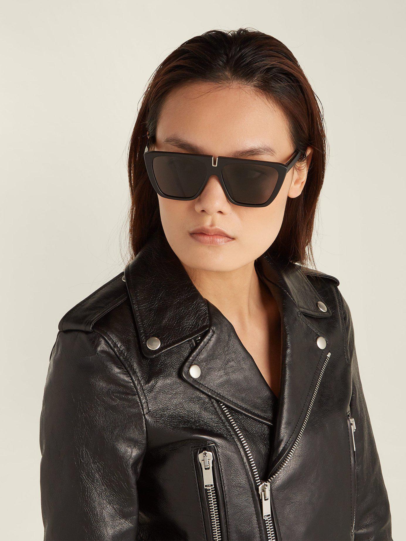 Givenchy Flat Top Acetate Sunglasses in Black | Lyst
