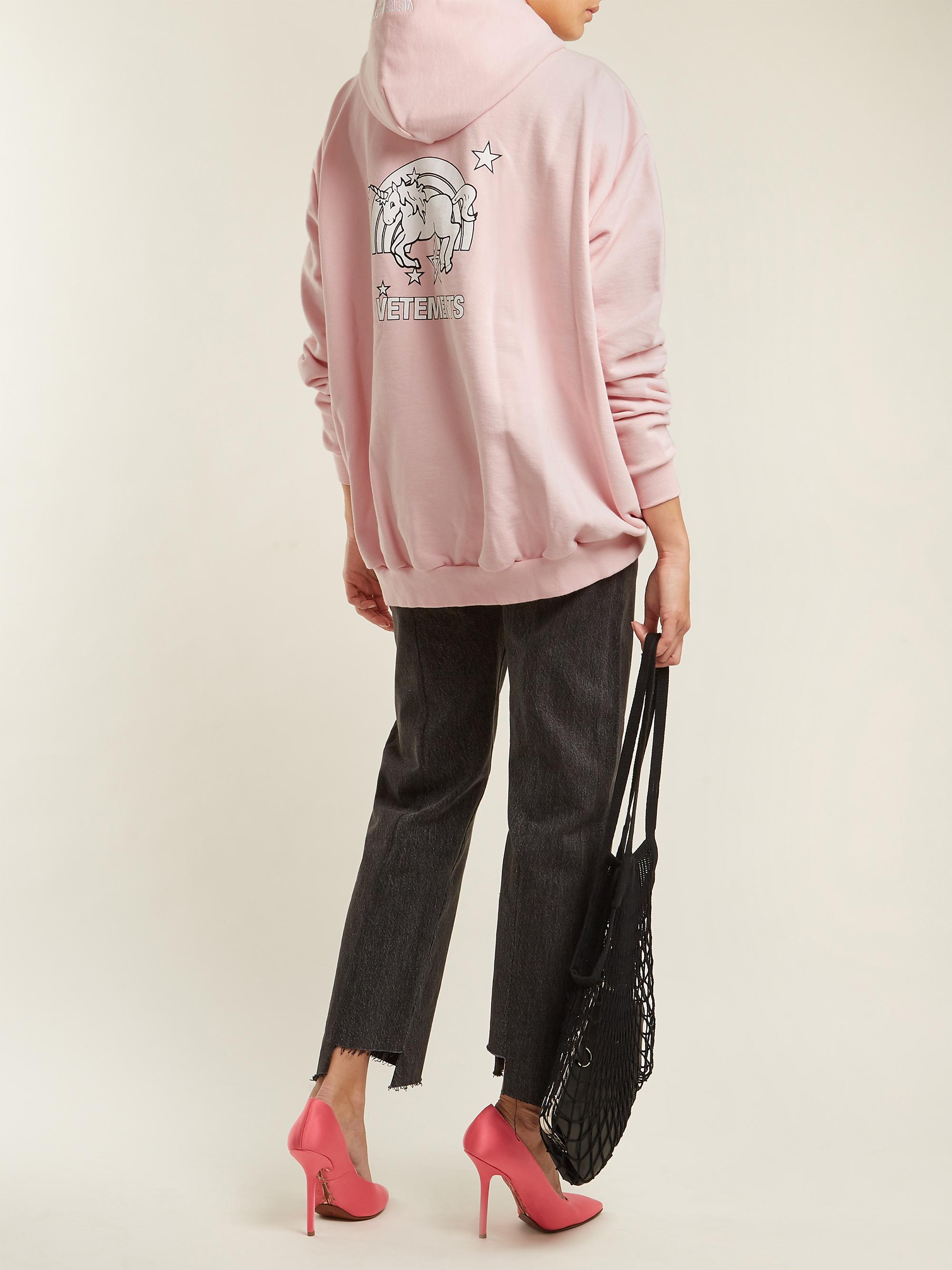vetements pink unicorn moletom com capuz